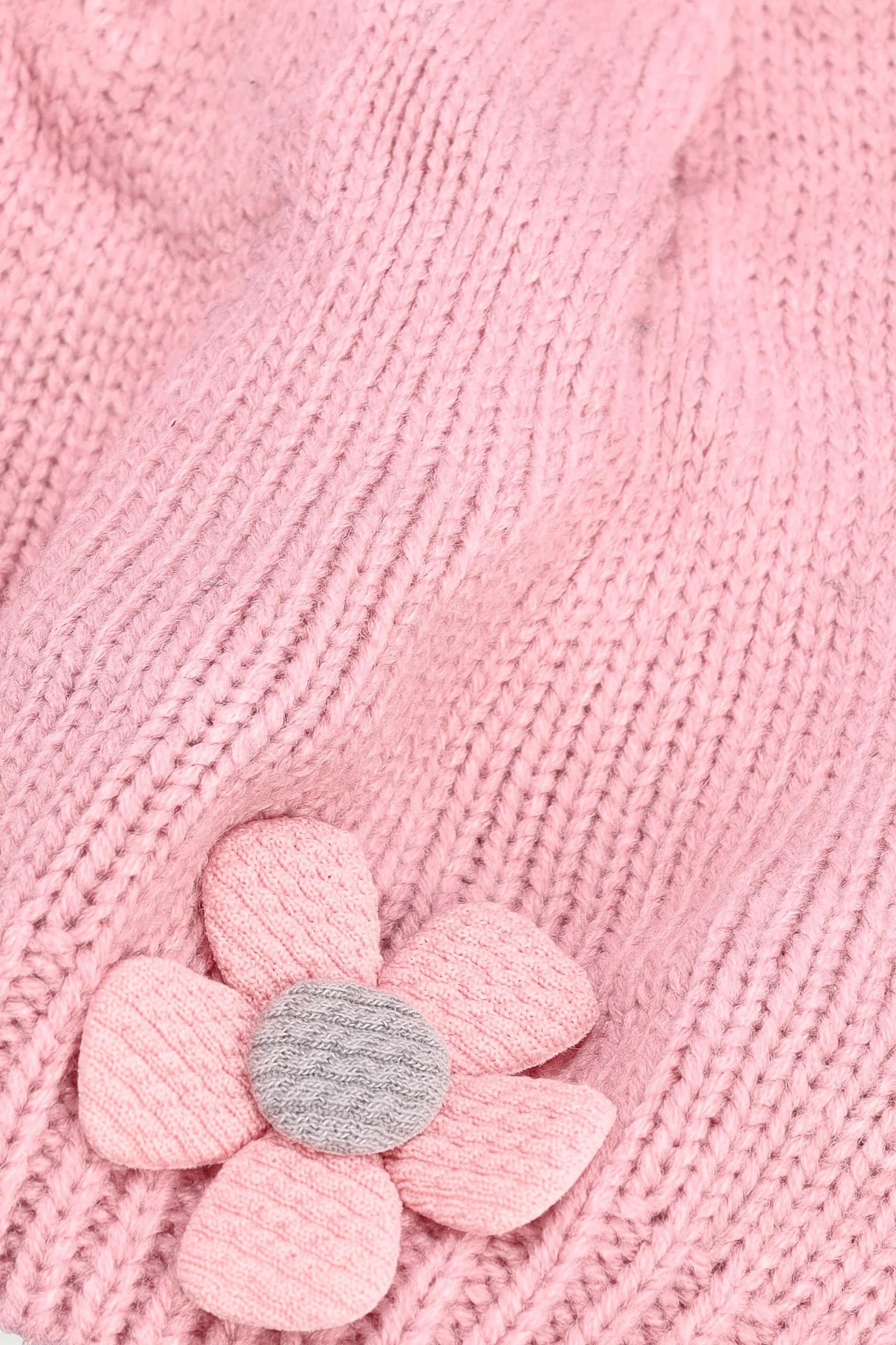 Pre-Girls 3D Flower Beret - Pink - Image 2