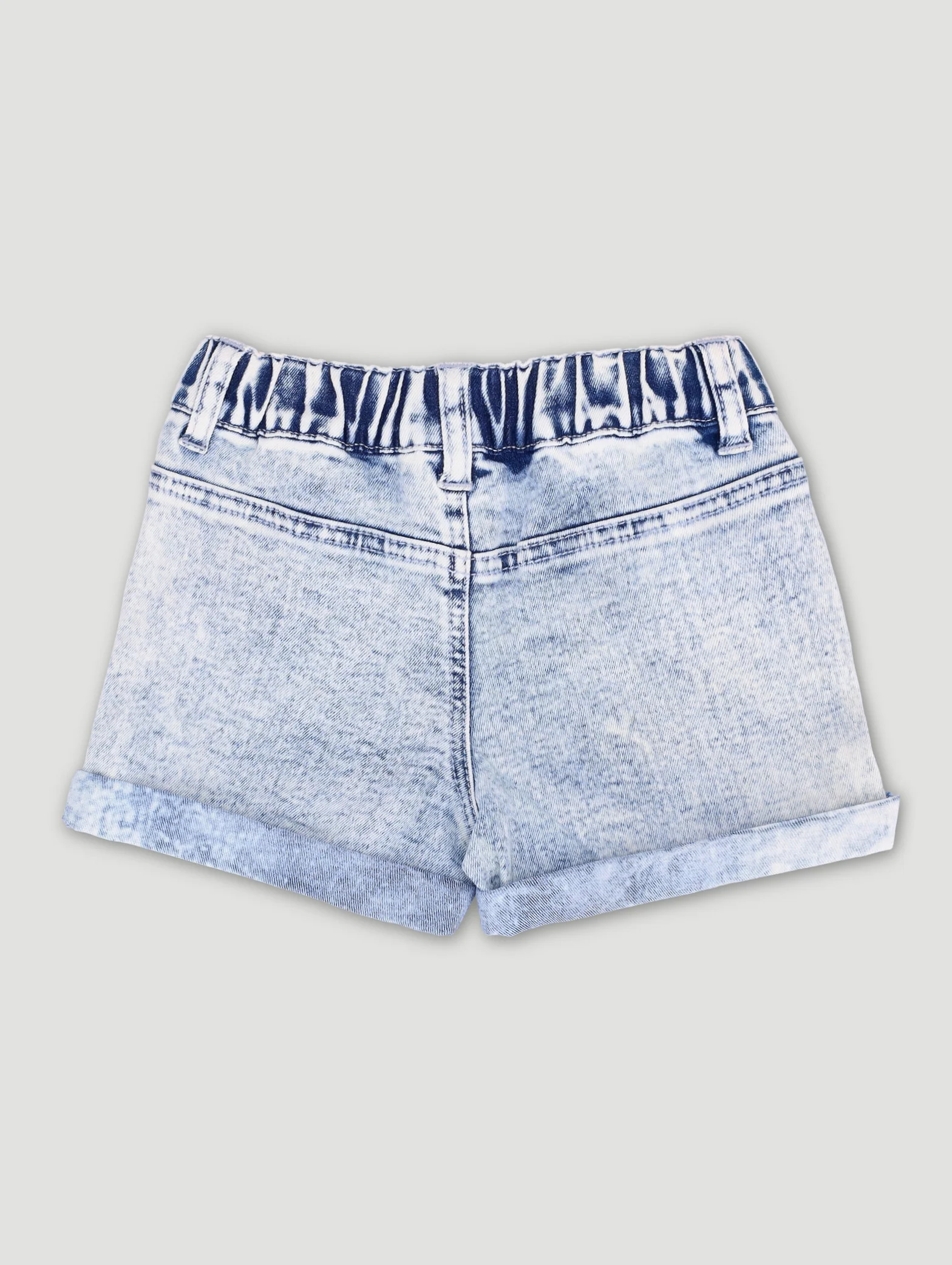 Pre-Girls 3D Flower Short - Mid Blue - Image 2