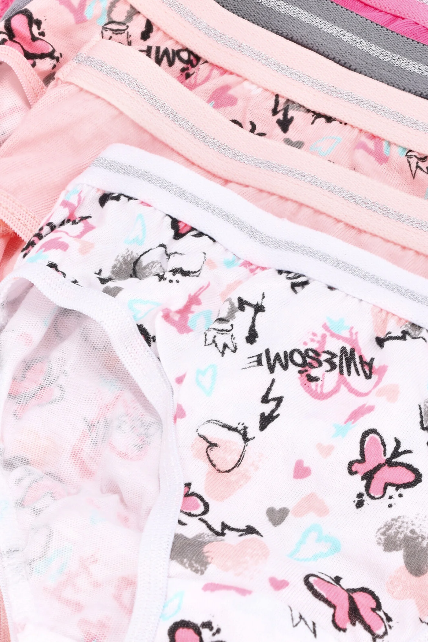 Pre-Girls 5 Pack Awesome Heart & Butterfly  Panties - Pink - Image 2