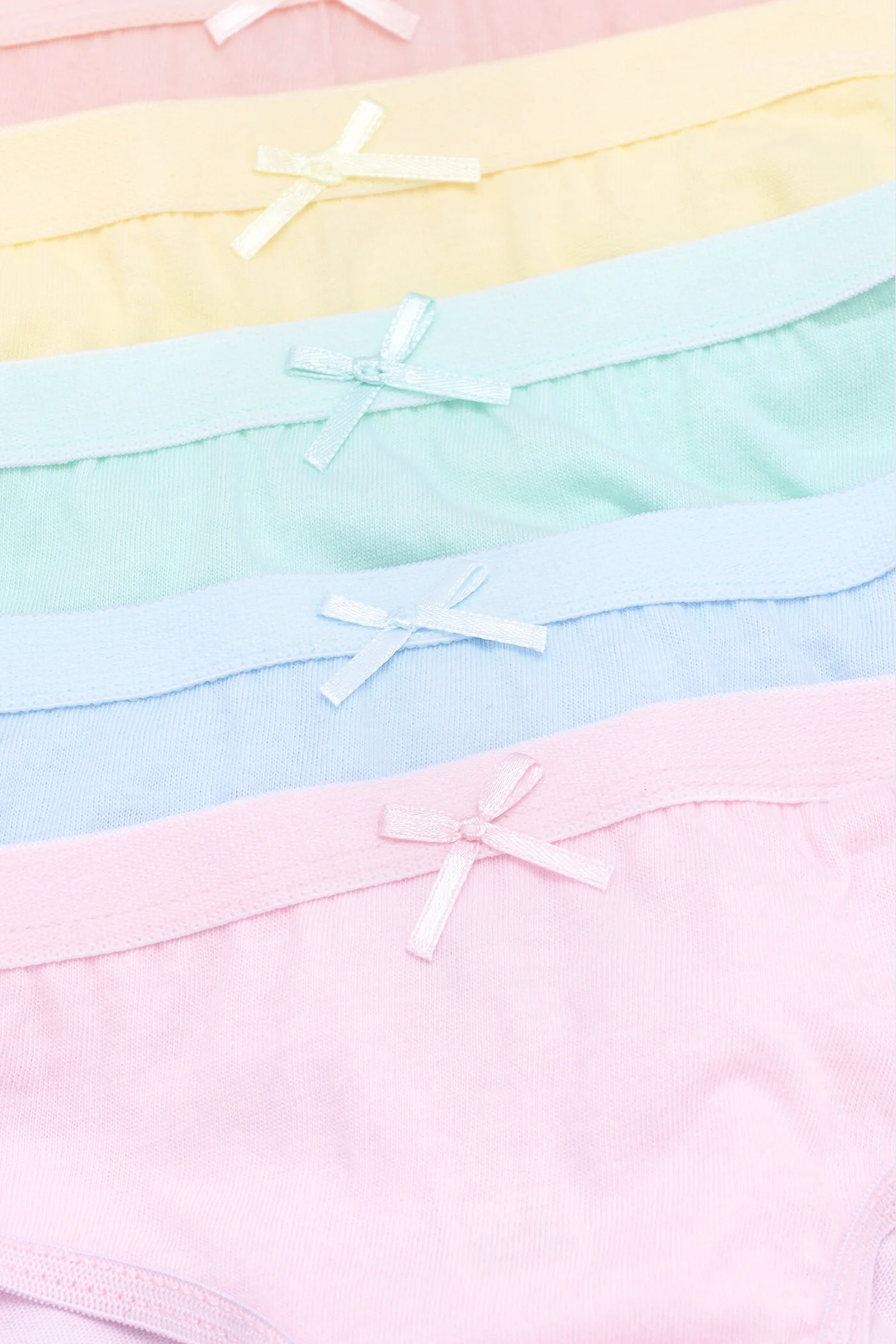 Pre-Girls 5 Pack Pastel Plain Panties - Multi - Image 2