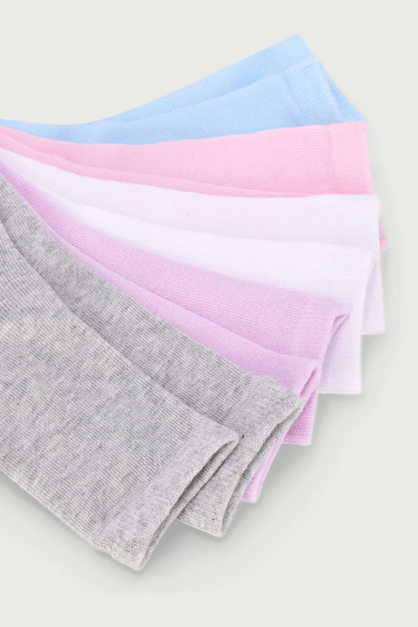 Pre-Girls 5 Pack Plain Anklet Socks - Multi - Image 2