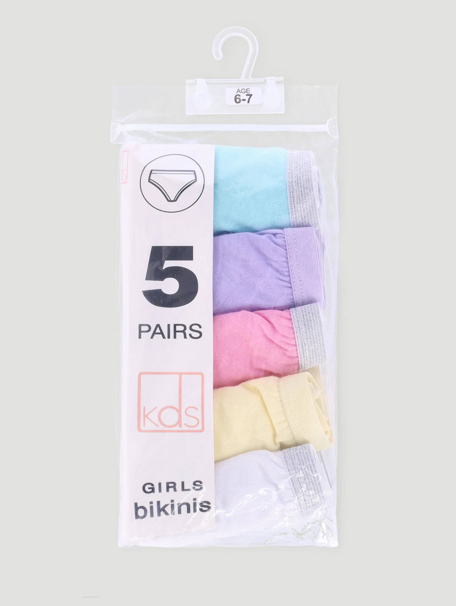 Pre-Girls 5 Pack Plain Panties - Multi - Image 2