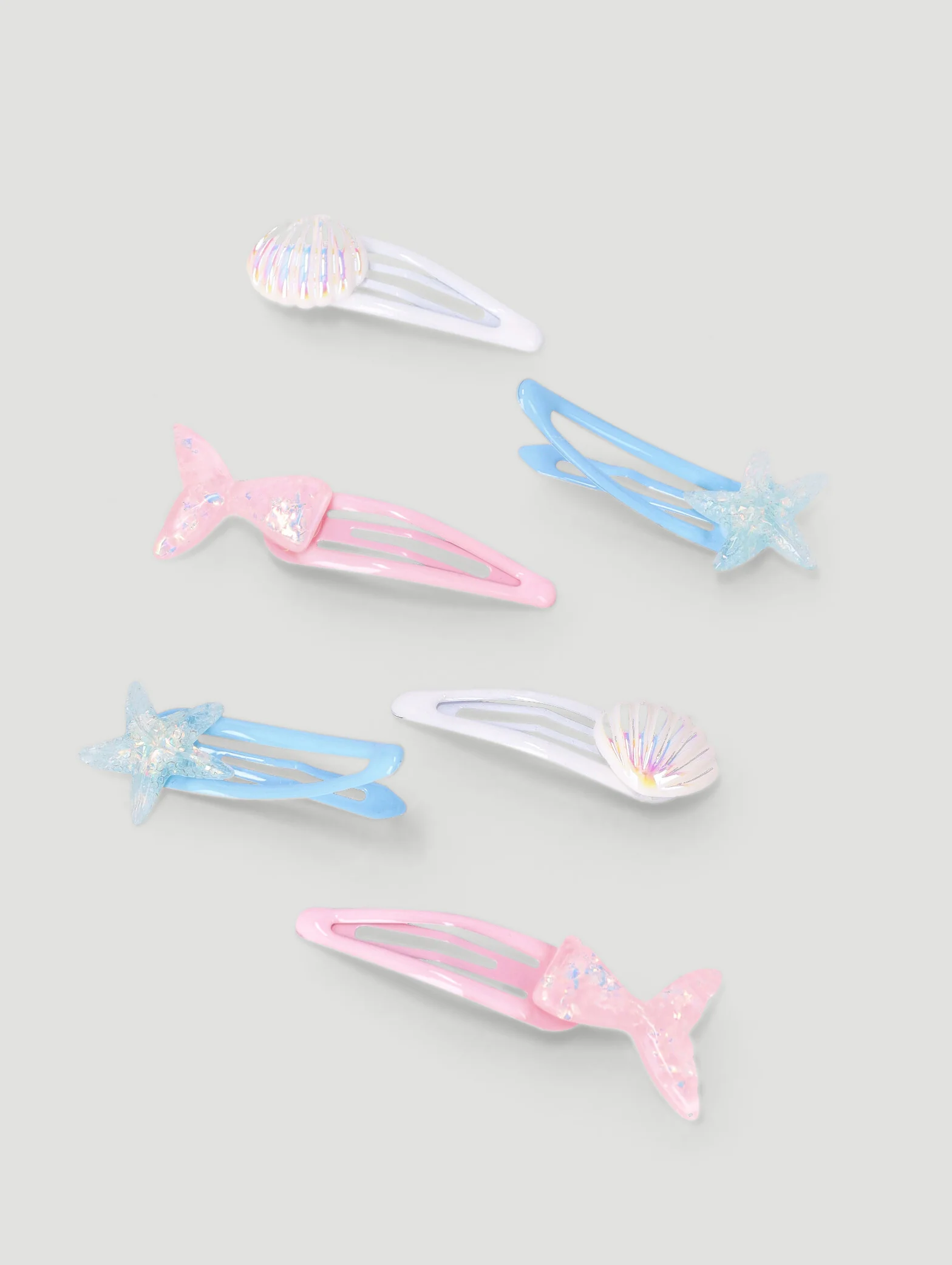 Pre-Girls 6 Pack Mermaid Clips - Blue - Image 2