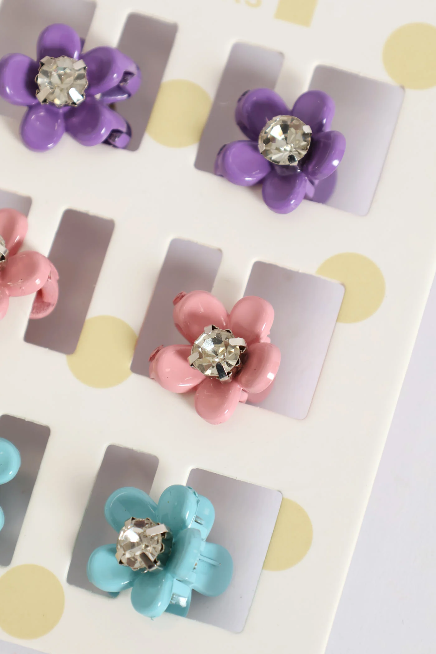 Pre-Girls 6 Pack Flower Diamond Clip Set - Image 3