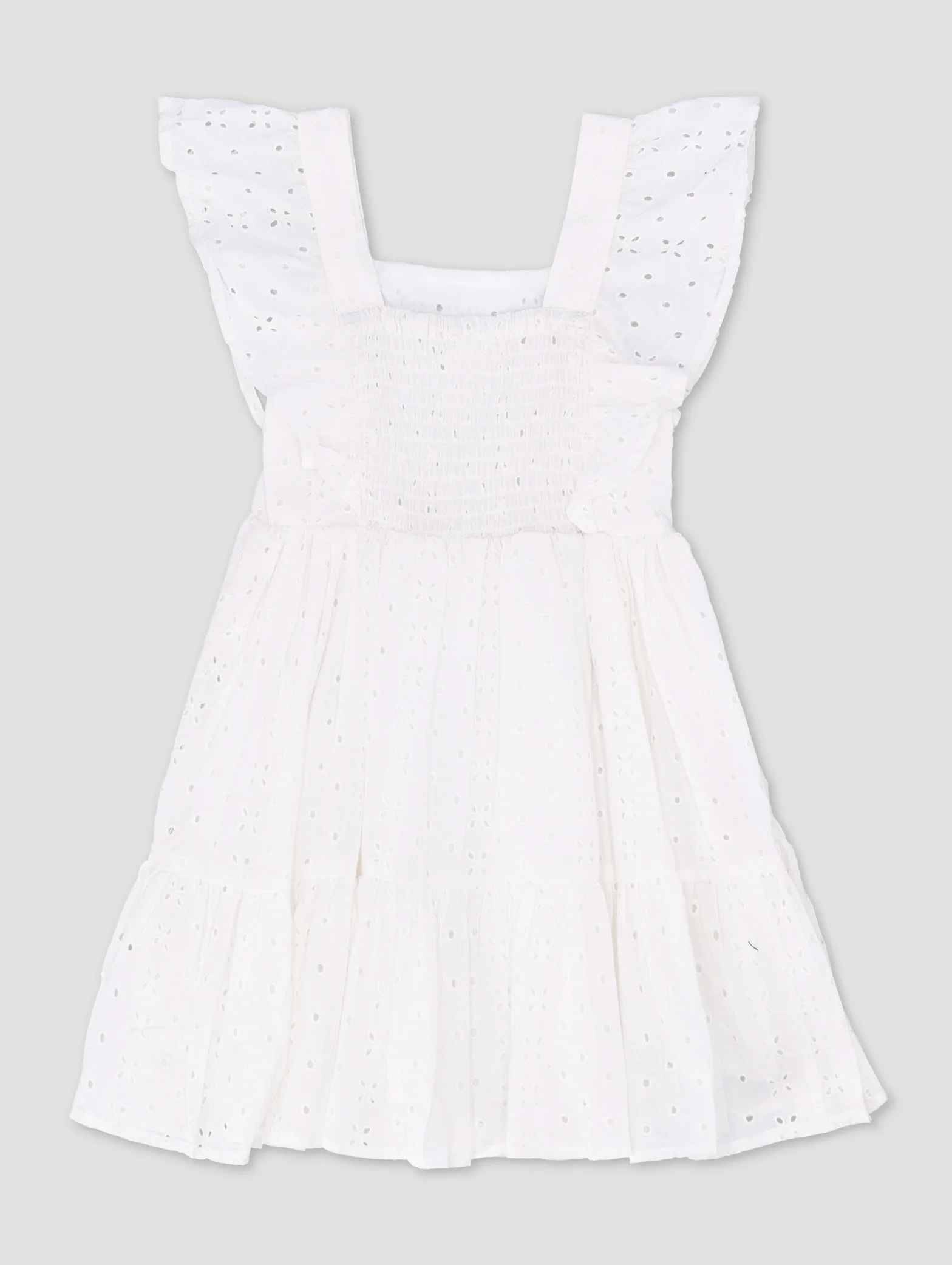 Pre-Girls Anglaise Dress - White - Image 2