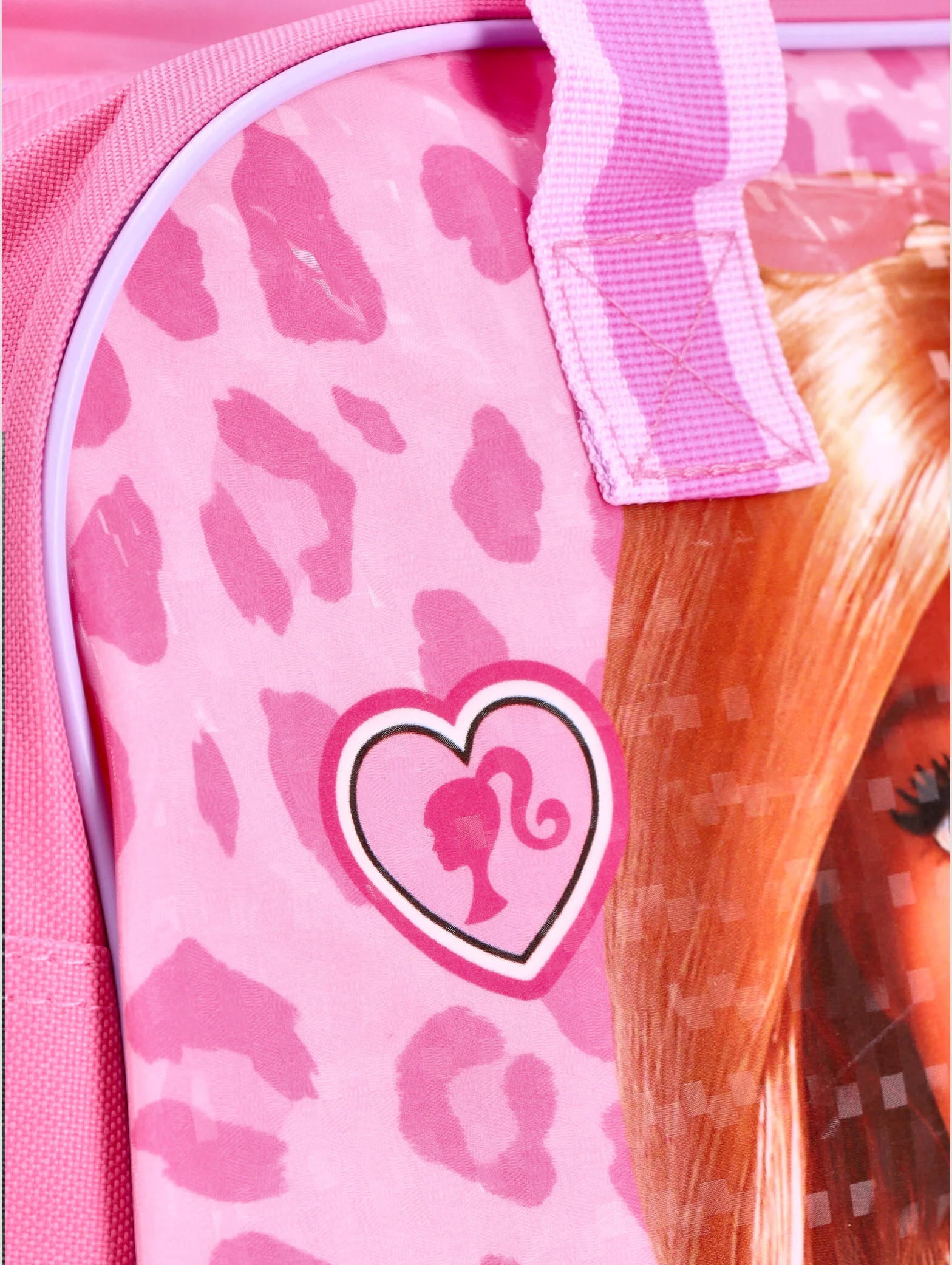Pre-Girls Barbie Animal Print Hold All Bag - Pink - Image 4