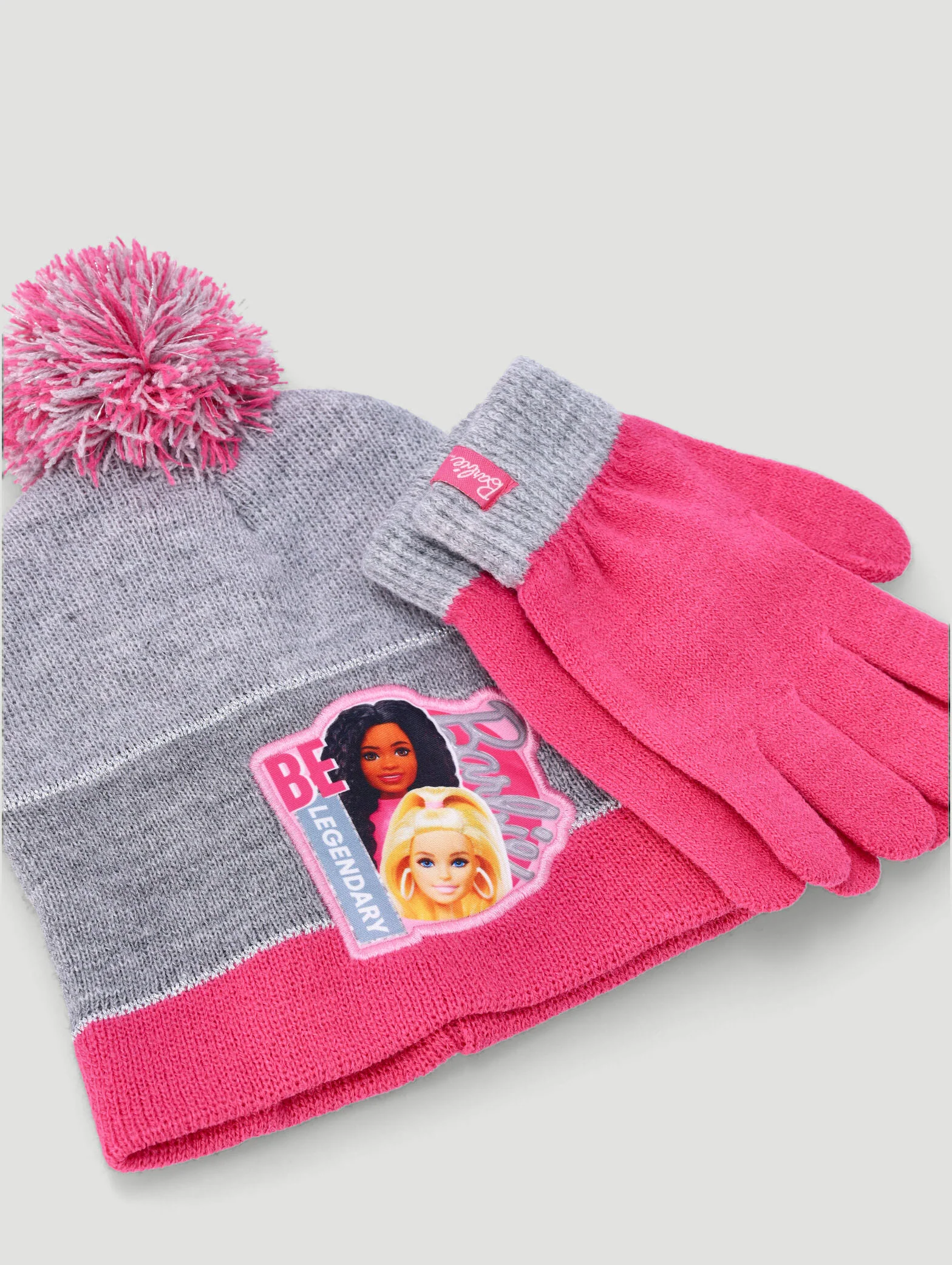 Pre-Girls Barbie Beanie & Glove Set - Pink - Image 2