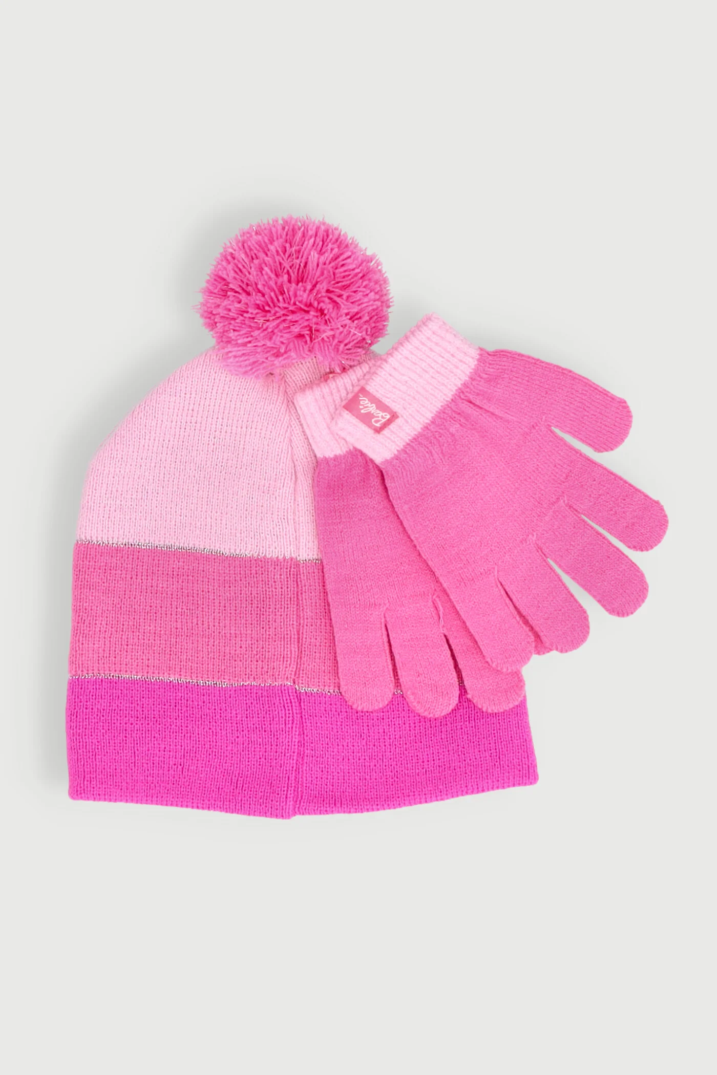 Pre-Girls Barbie Beanie And Glove Set - Pink - Image 3