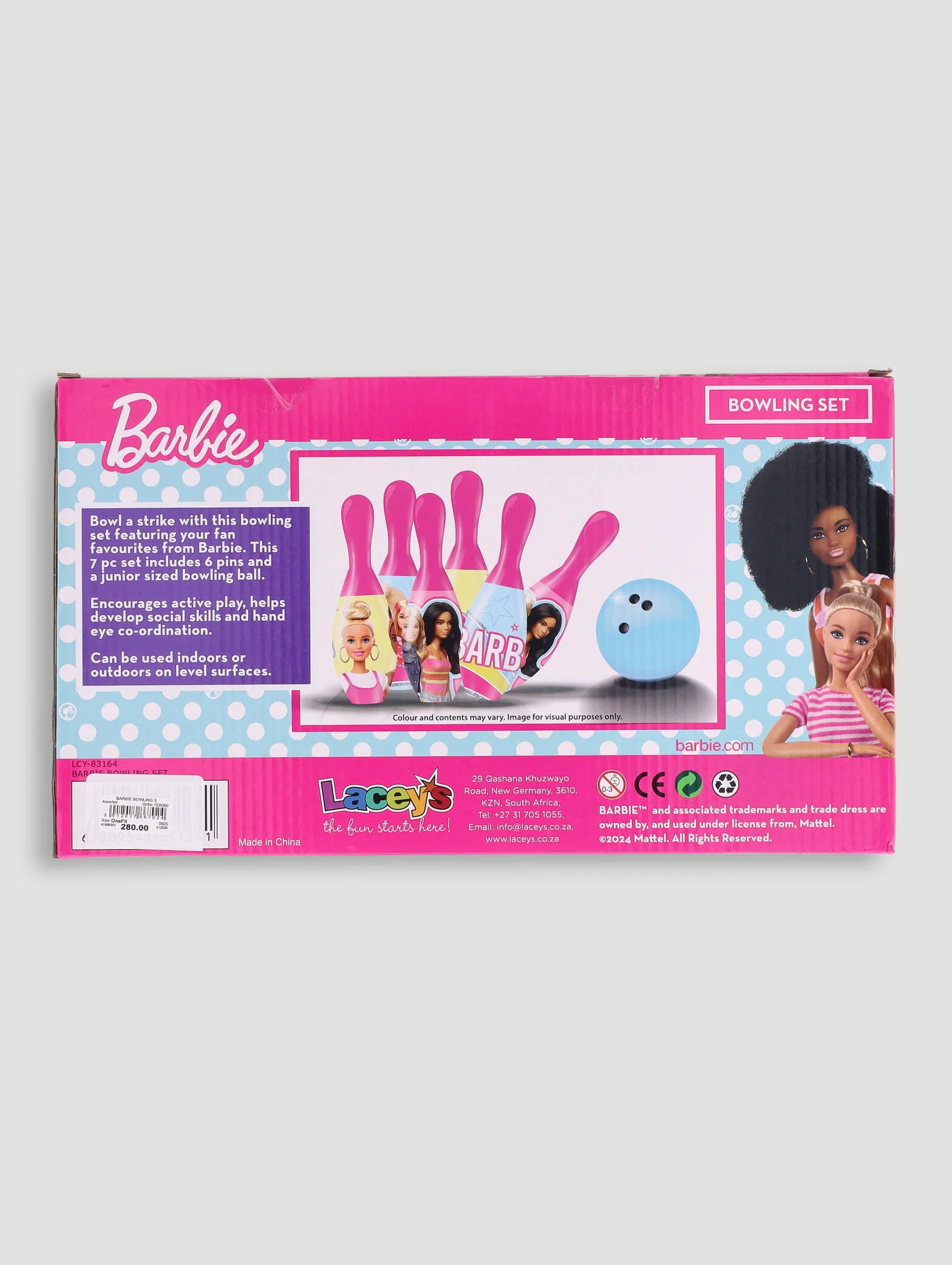 Pre-Girls Barbie Bowling Set - Multi - Image 3