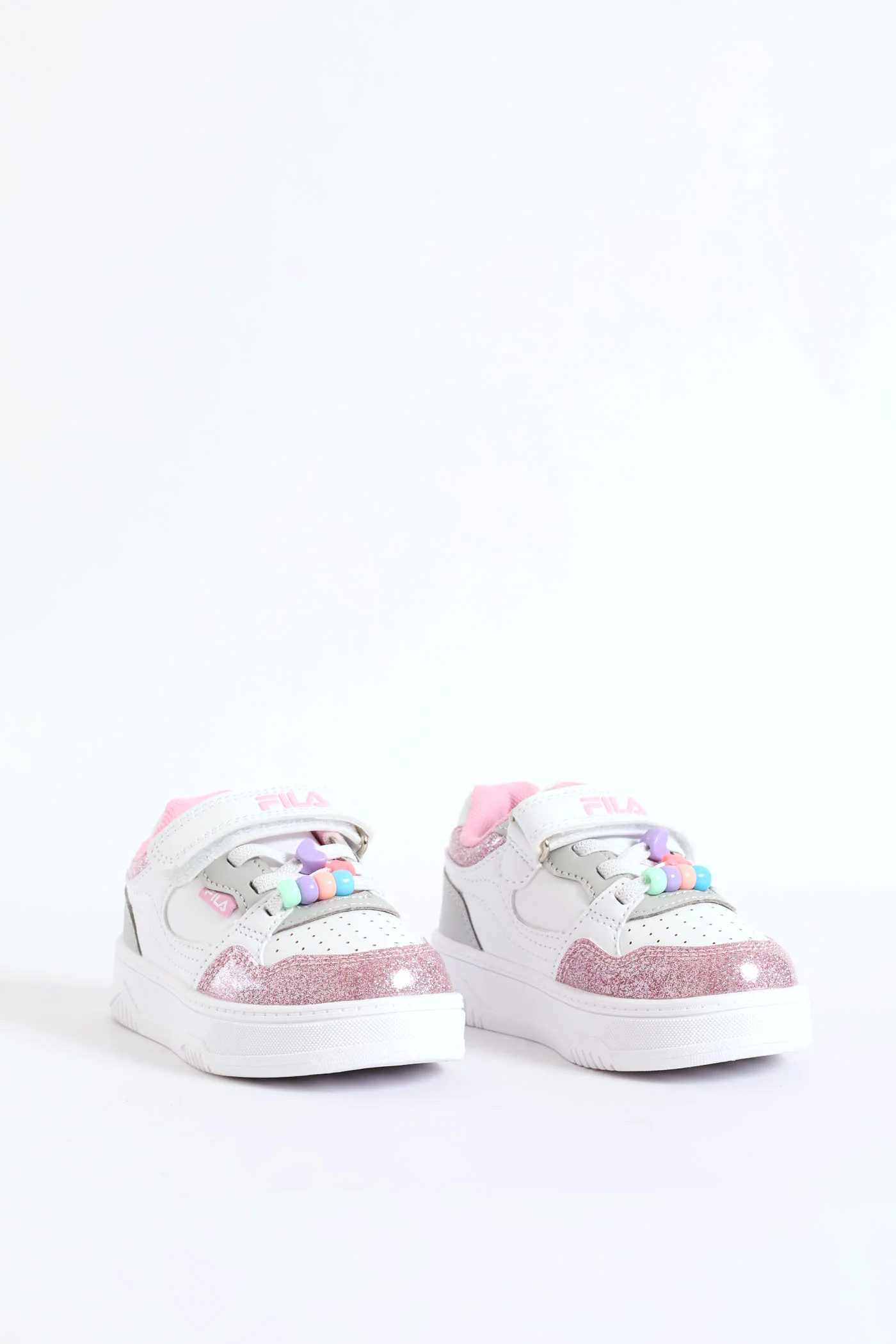 Pre-Girls Bead Trim Sneaker - White/Pink - Image 3