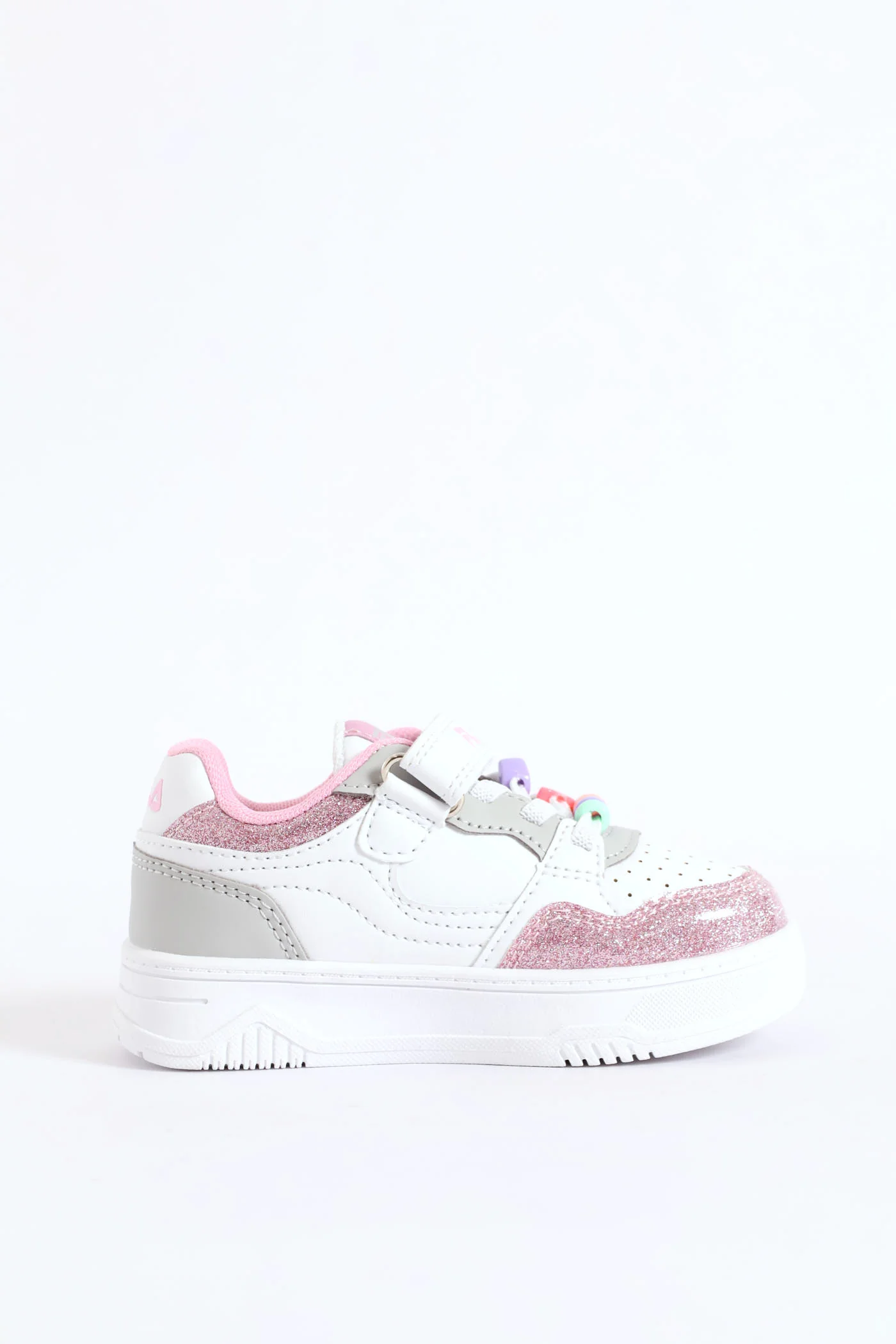 Pre-Girls Bead Trim Sneaker - White/Pink - Image 4