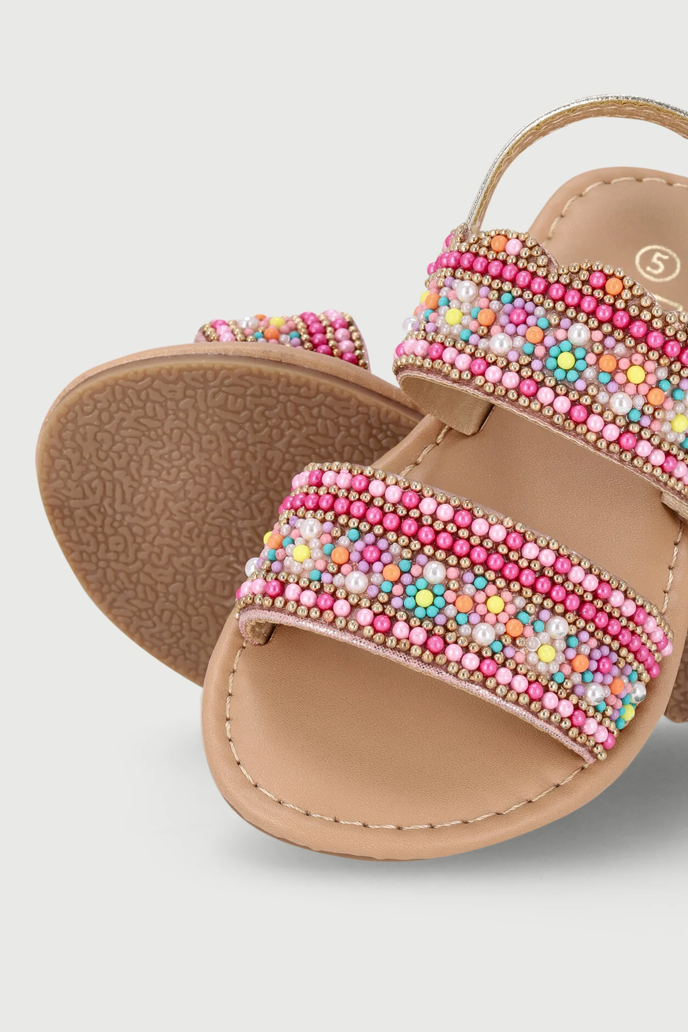 Pre-Girls Beaded Sandal - Multi - Image 2