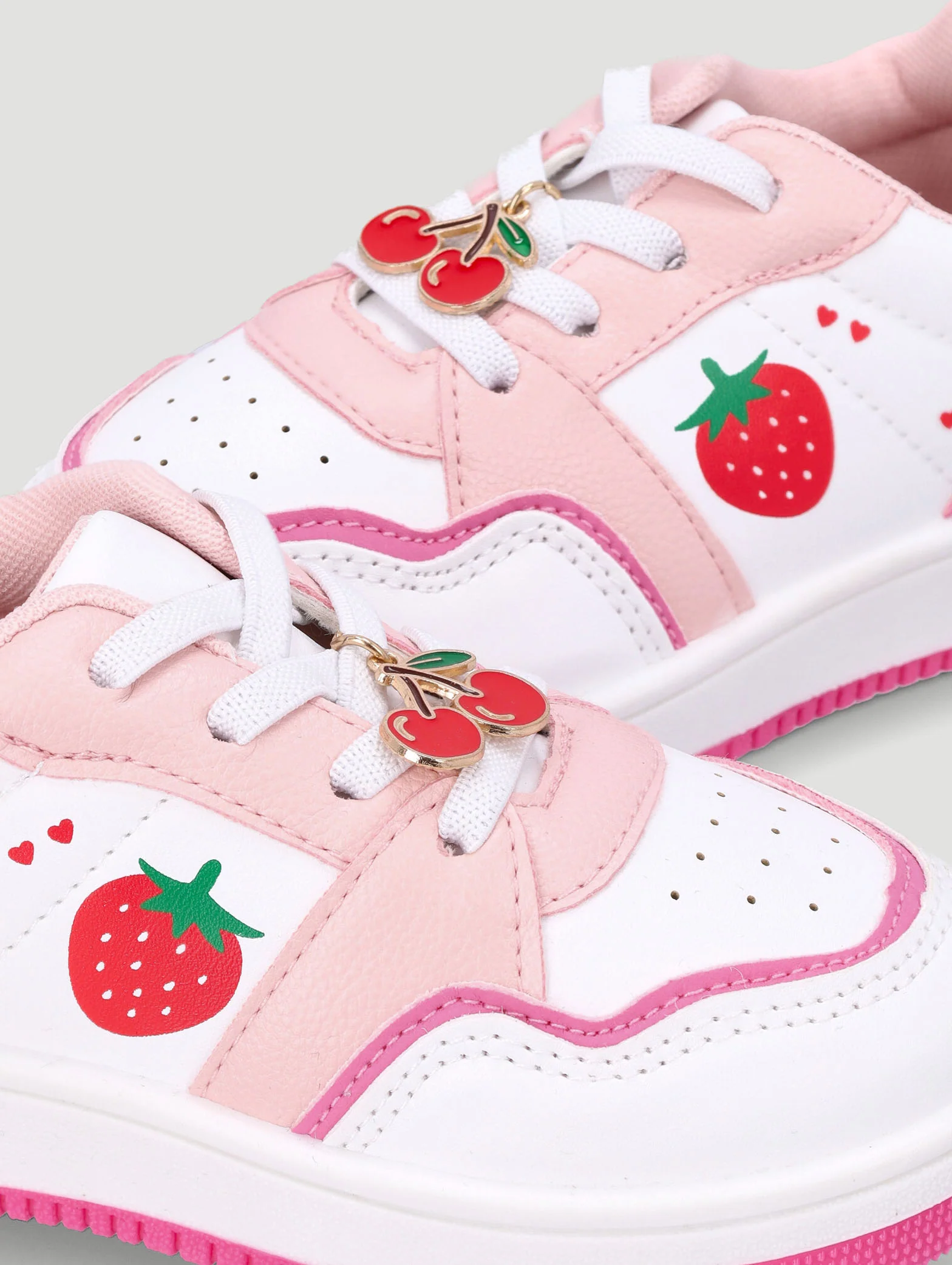 Pre-Girls Berry Court Sneaker - White/Pink - Image 2