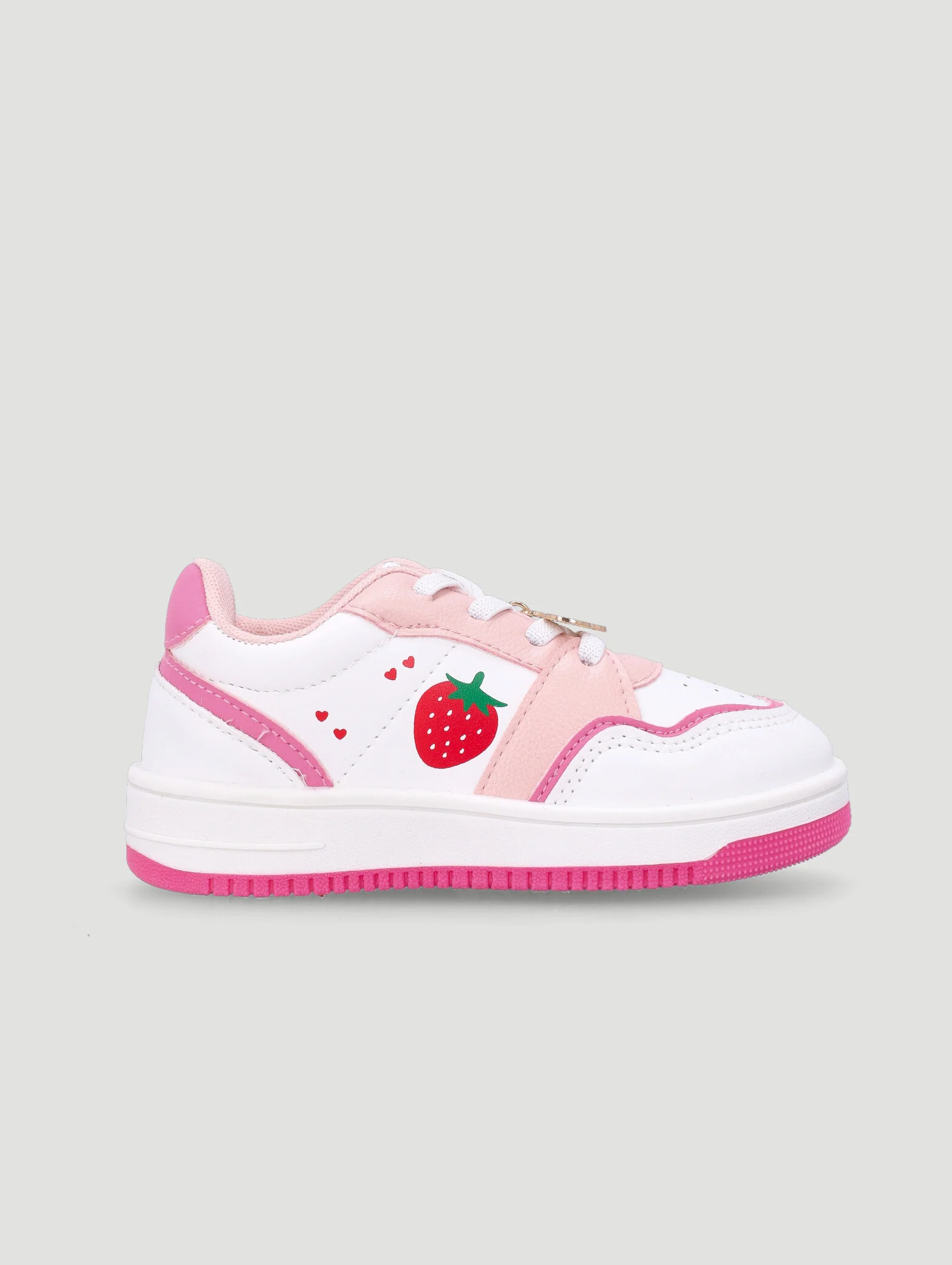 Pre-Girls Berry Court Sneaker - White/Pink - Image 3