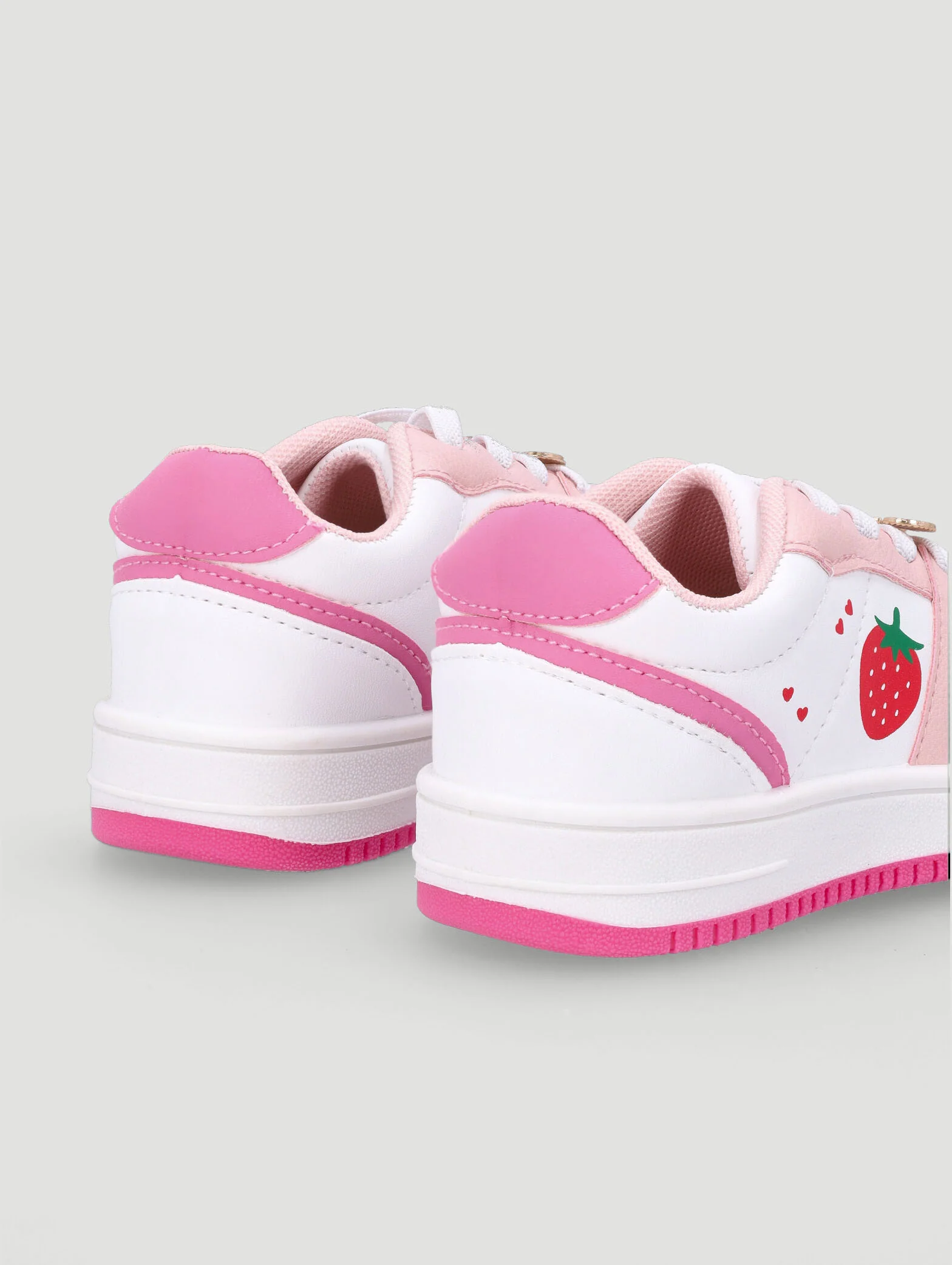 Pre-Girls Berry Court Sneaker - White/Pink - Image 5