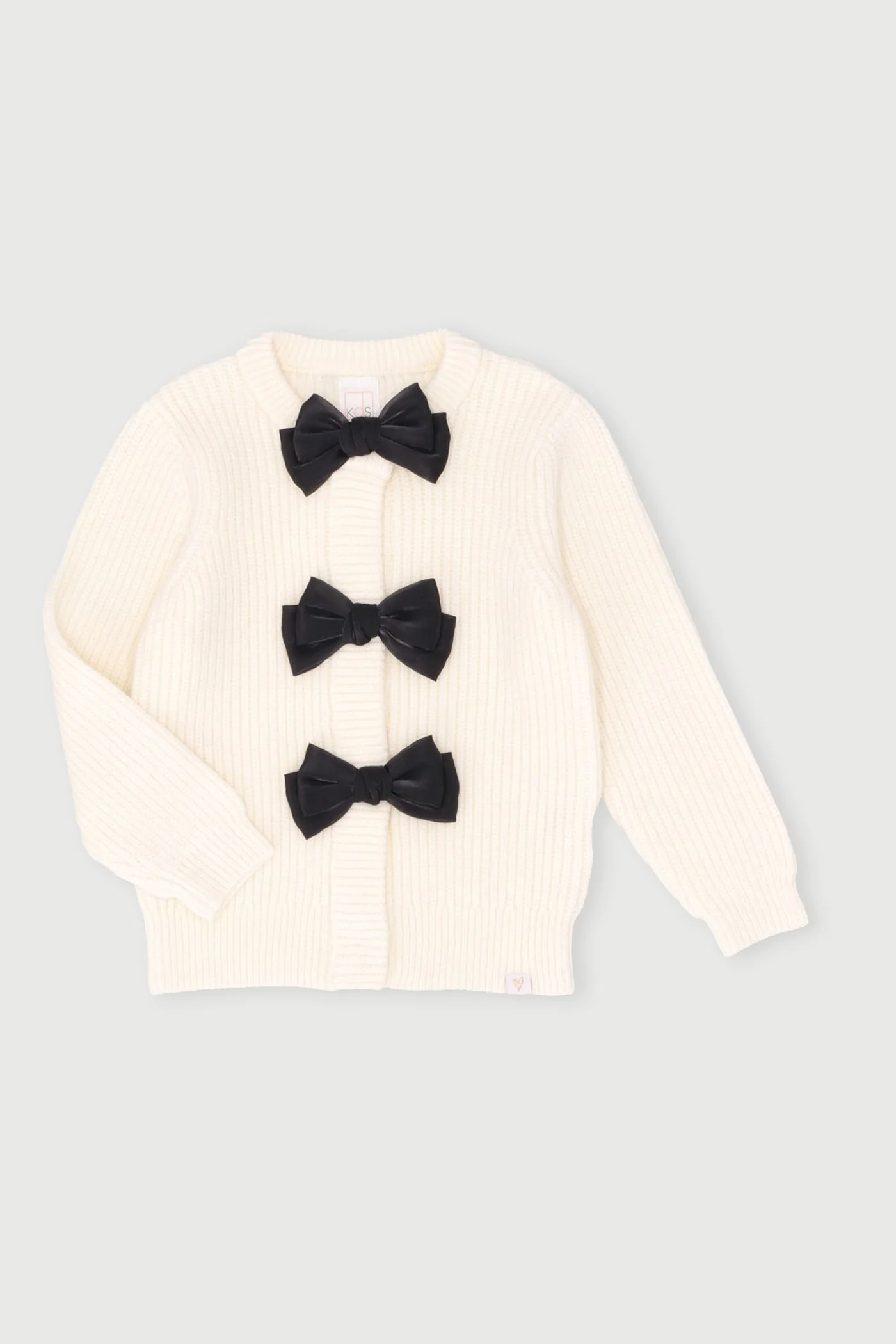 Pre-Girls Big Bow Jersey - Cream - Image 2