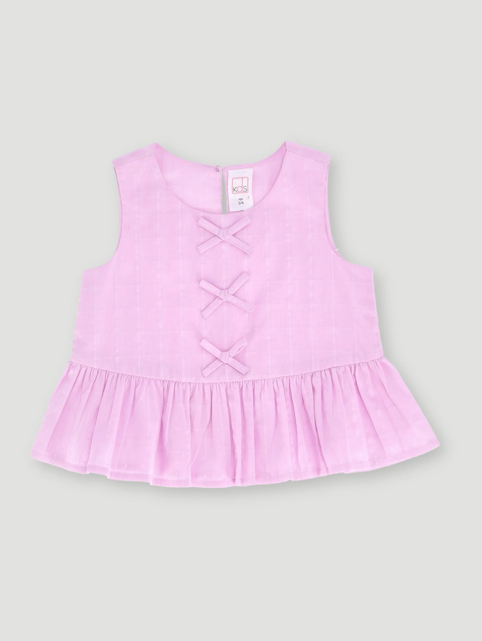 Pre-Girls Bow Detail Blouse  - Lilac - Image 2