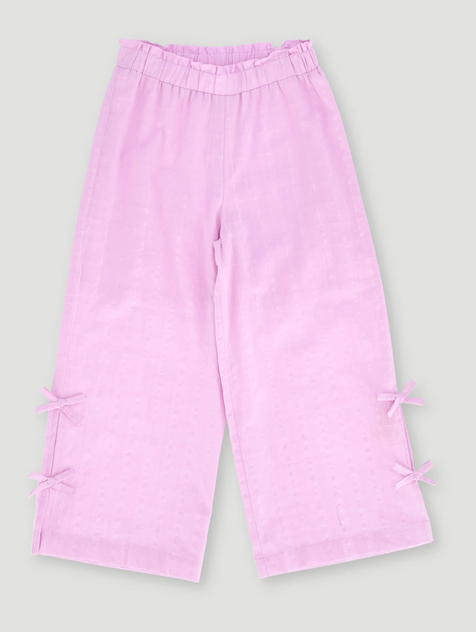 Pre-Girls Bow Detail Wide Leg Pants - Lilac - Image 2