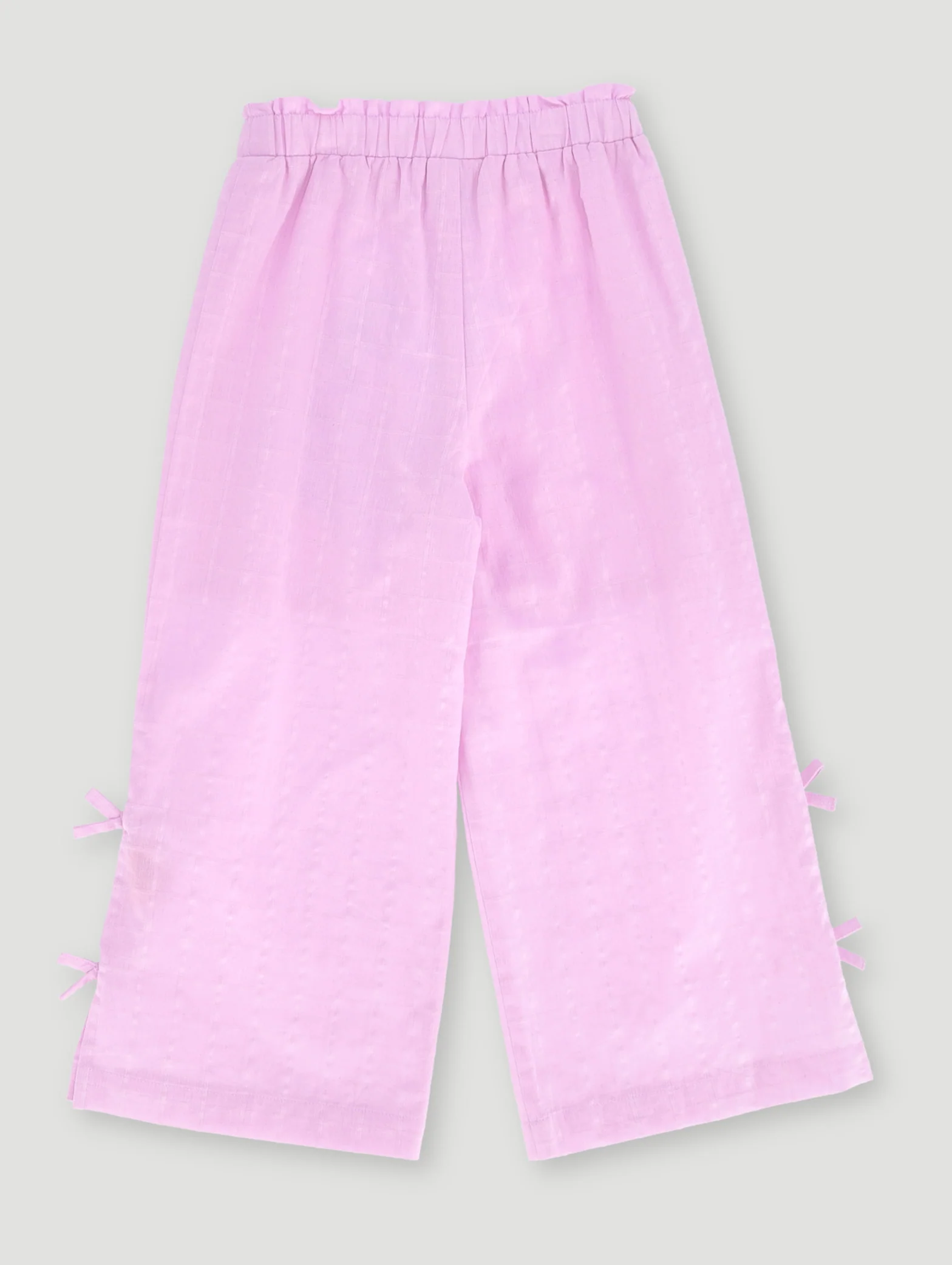 Pre-Girls Bow Detail Wide Leg Pants - Lilac - Image 3