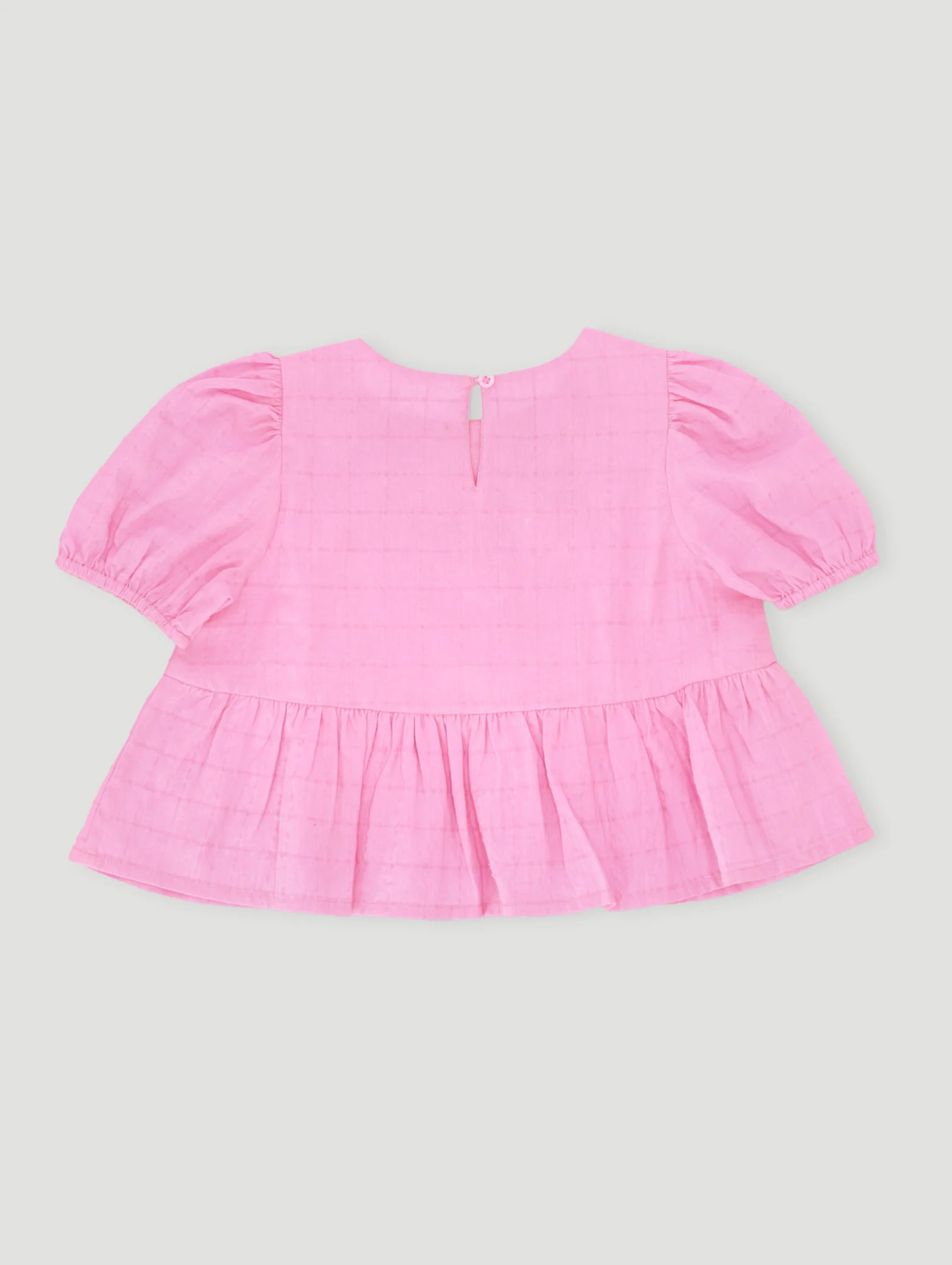 Pre-Girls Bow Puff Sleeve Top - Pink - Image 2