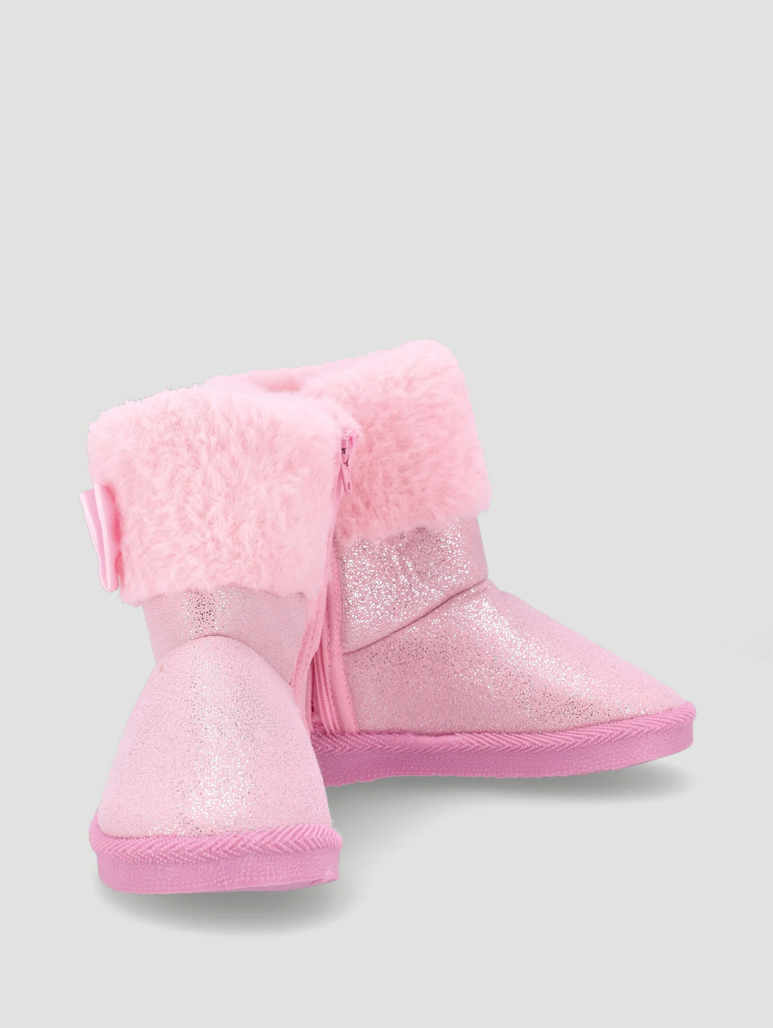 Pre-Girls Bow Trim Boot Slipper - Pink - Image 2