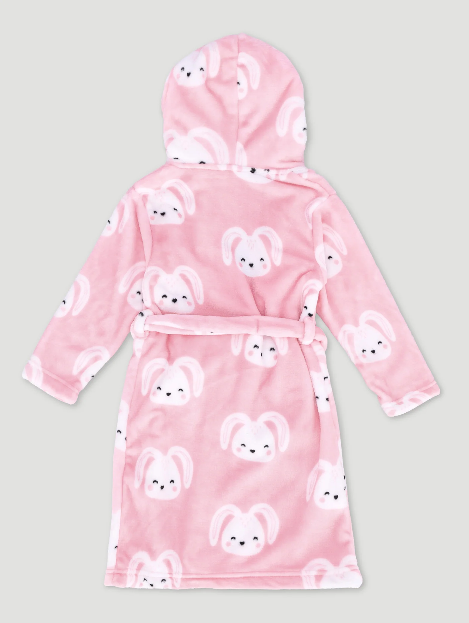 Pre-Girls Bunnies Print Sherpa Lined Gown - Pink - Image 2