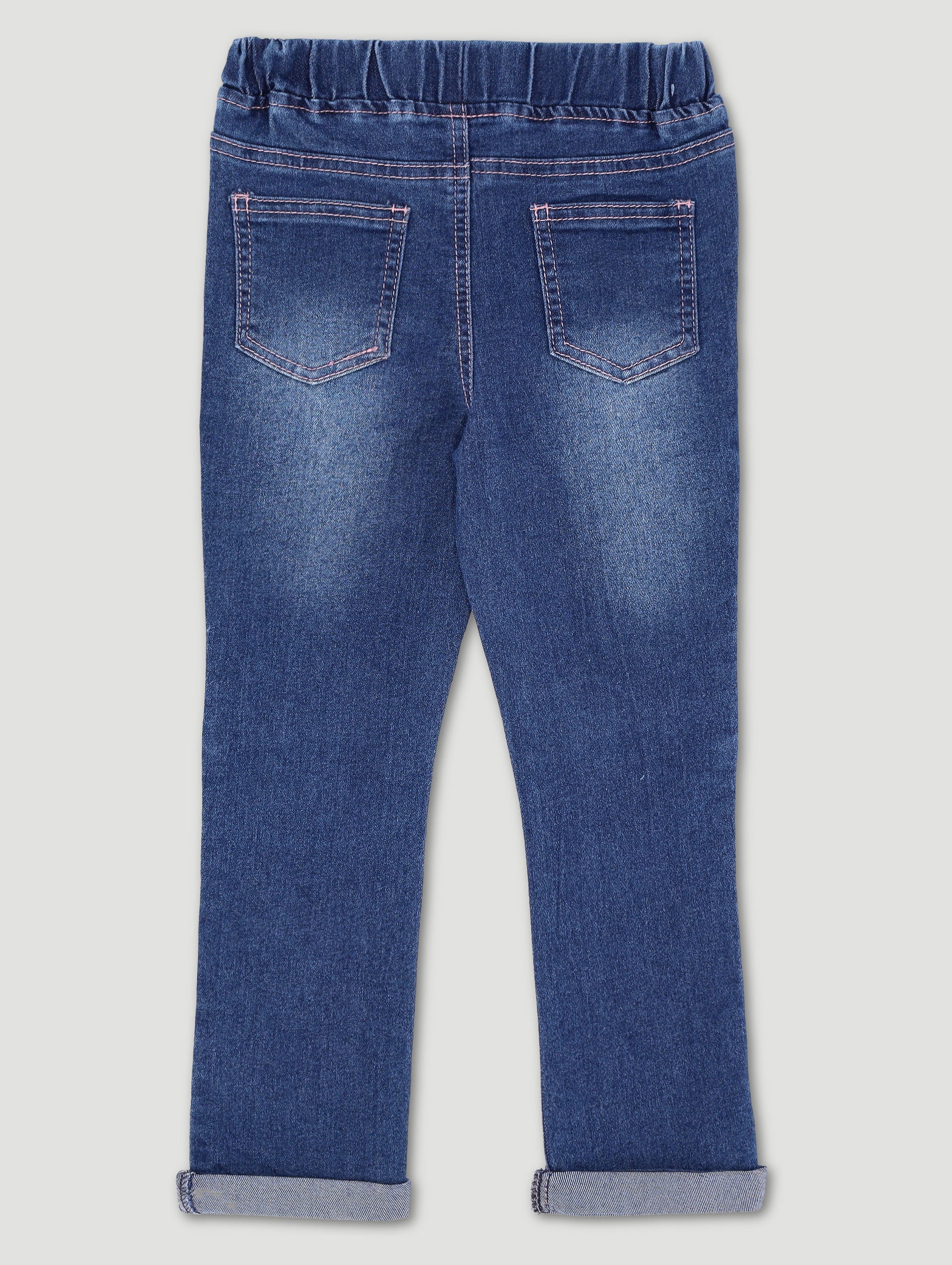 Pre-Girls Bunny Applique Denim - Mid Blue - Image 2