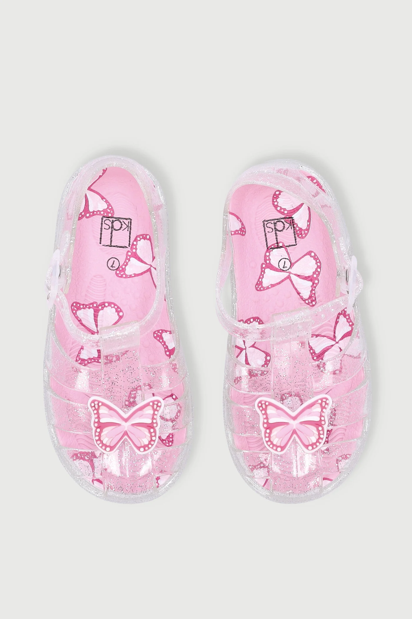 Pre-Girls Butterfly Jelly Sandal - Pink - Image 4