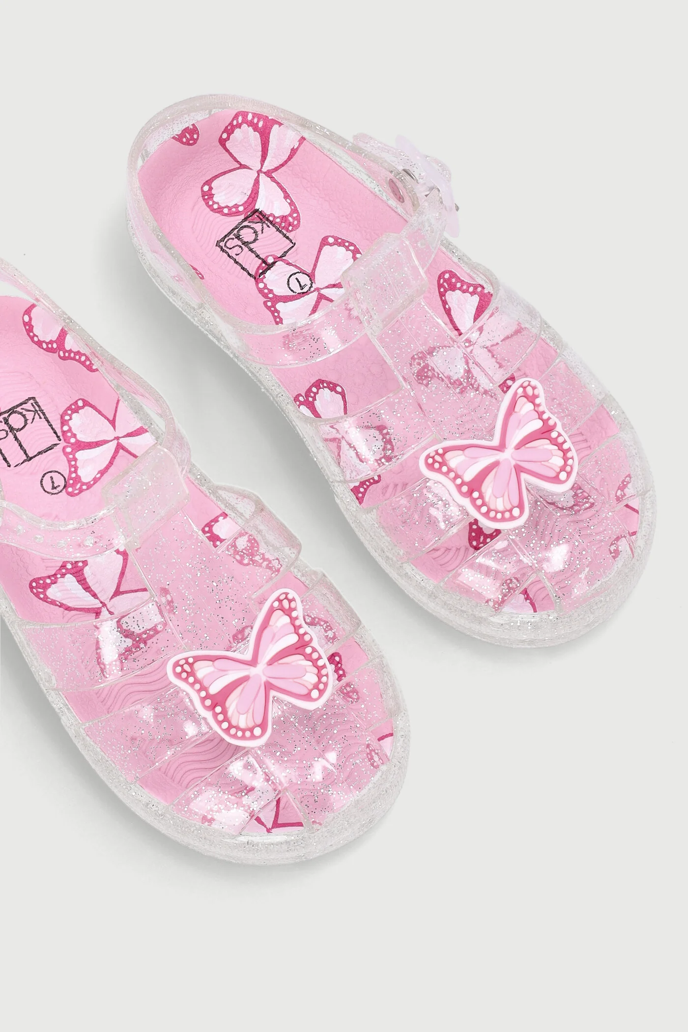Pre-Girls Butterfly Jelly Sandal - Pink - Image 5