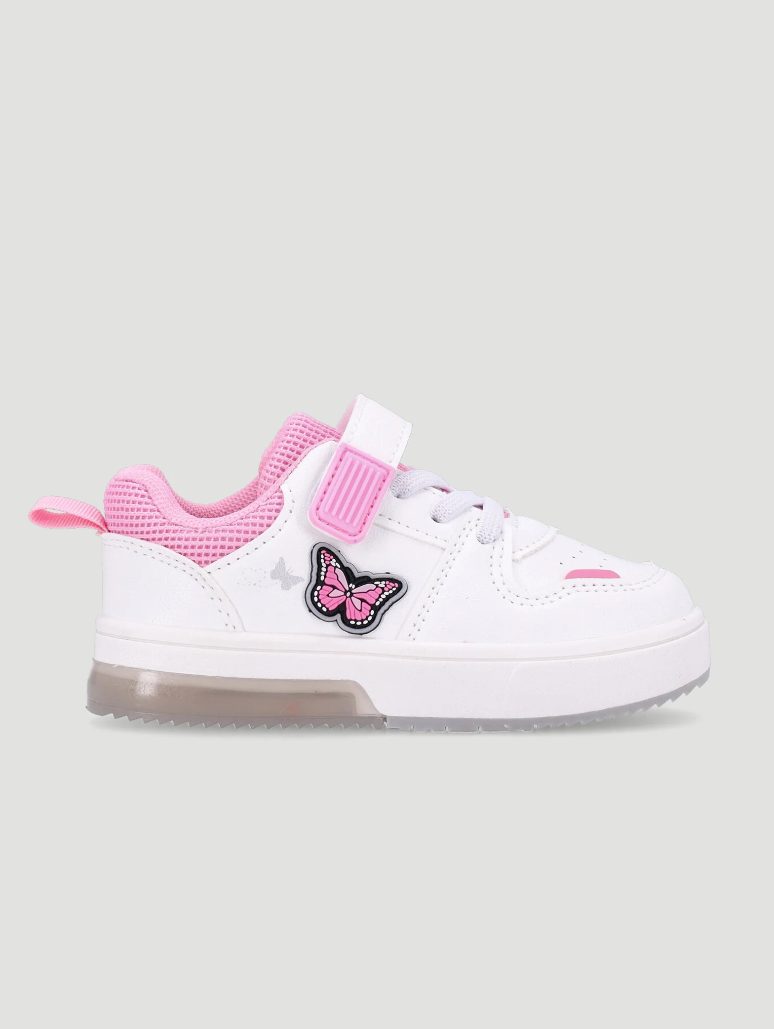 Pre-Girls Butterfly Low Light Up Sneaker - White/Pink - Image 2