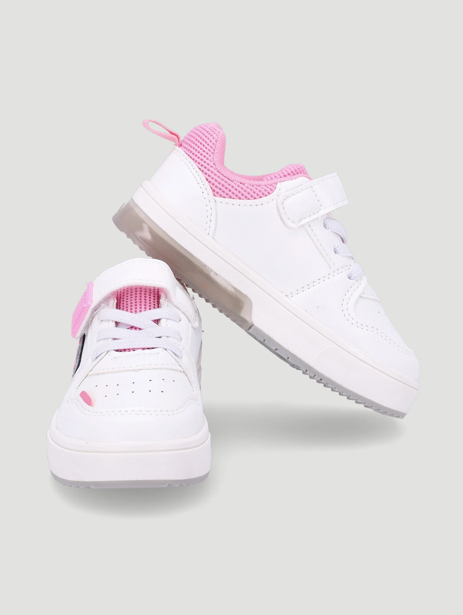 Pre-Girls Butterfly Low Light Up Sneaker - White/Pink - Image 3