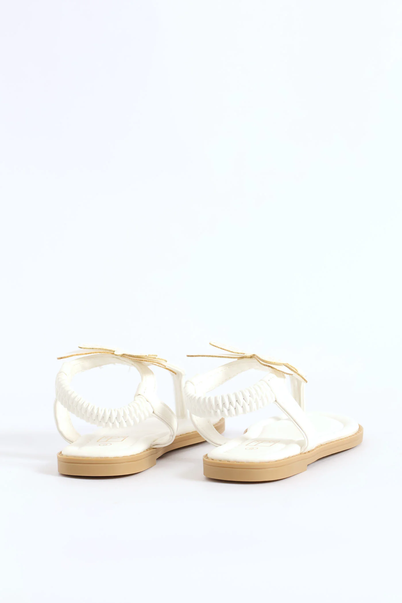 Pre-Girls Butterfly Thong Sandal - White - Image 3