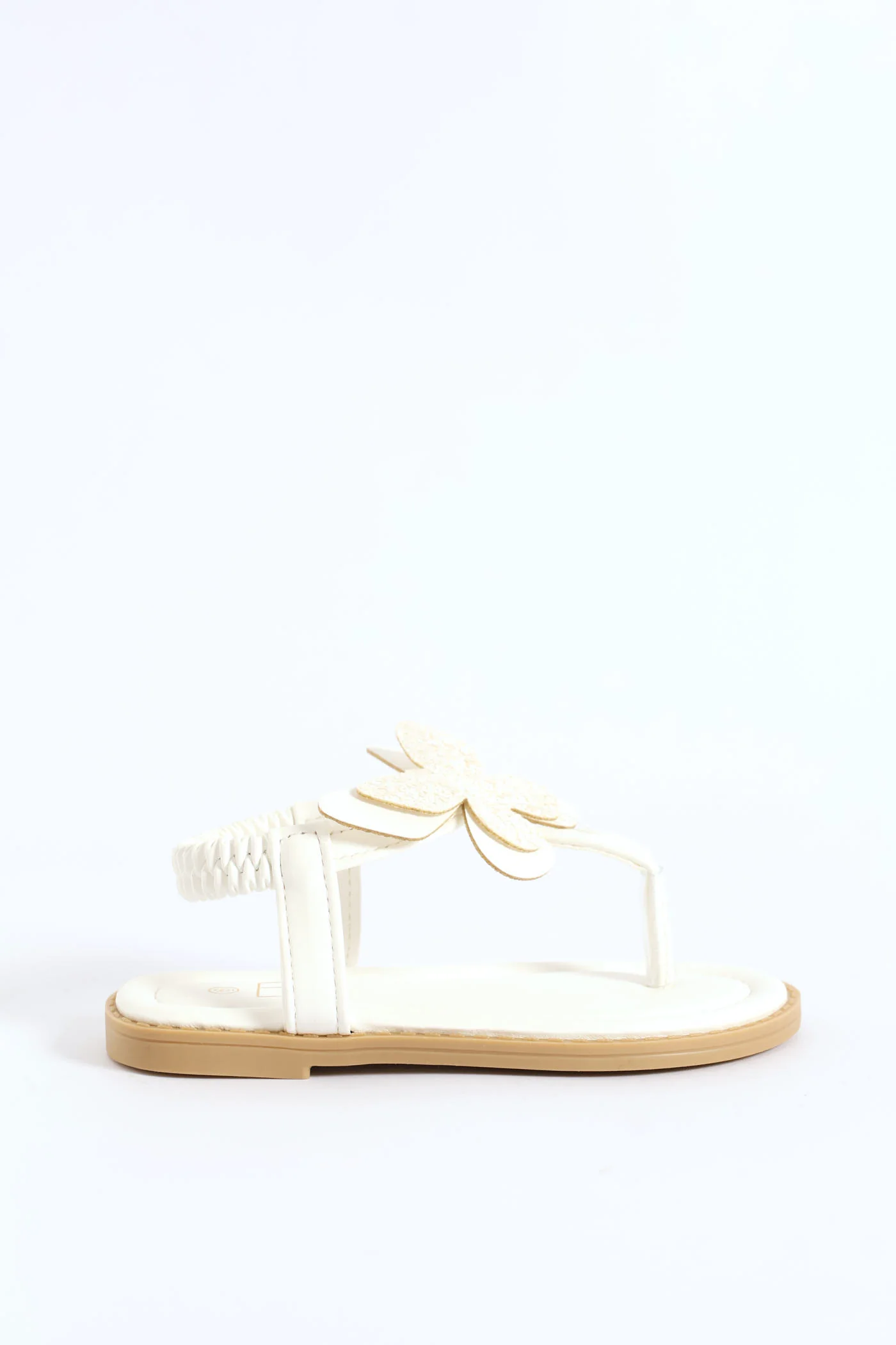 Pre-Girls Butterfly Thong Sandal - White - Image 5