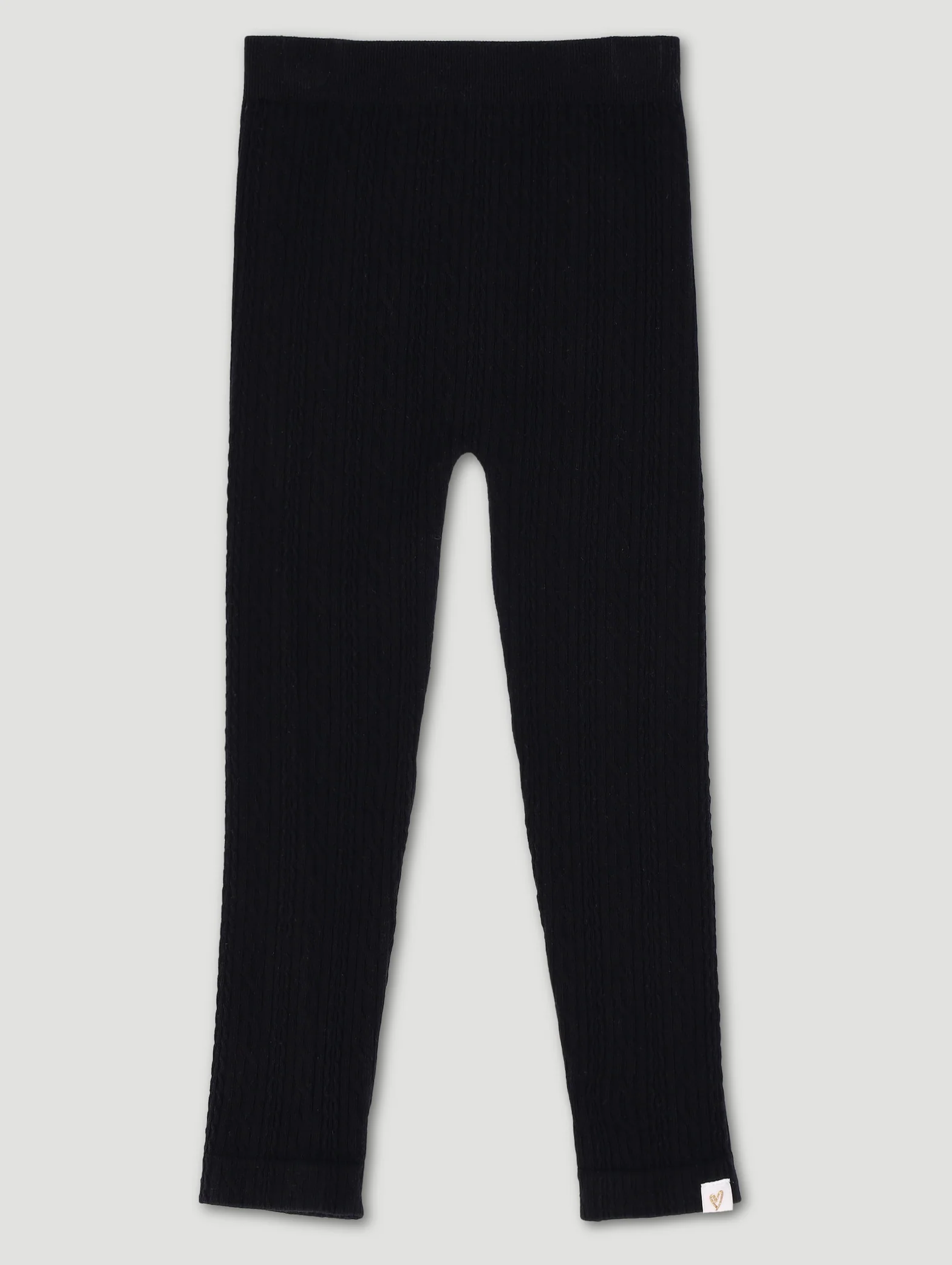 Pre-Girls Cable Knit Bottoms - Black - Image 2