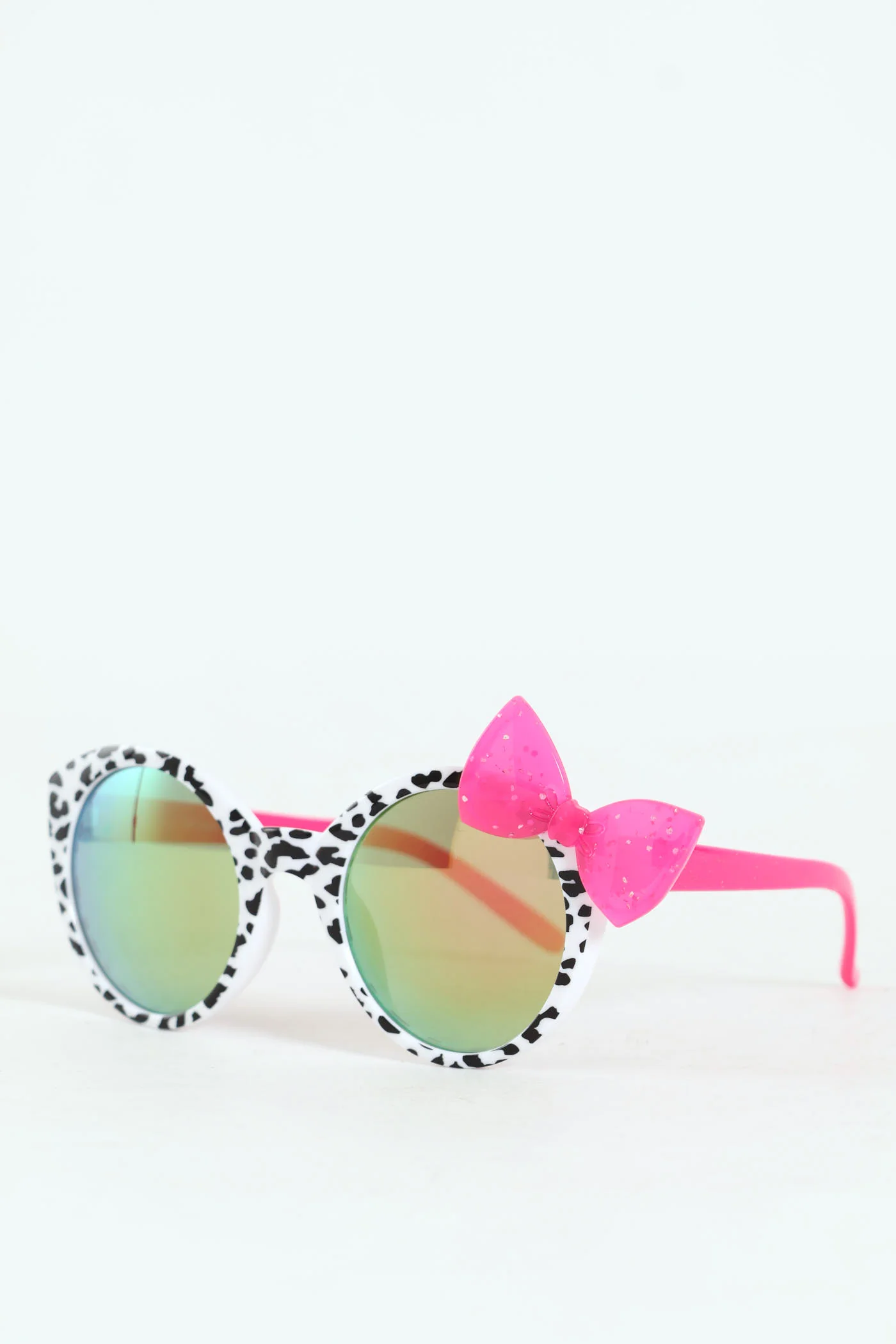 Pre-Girls Cateye Spots Gold Glitter Sunnies - White - Image 2