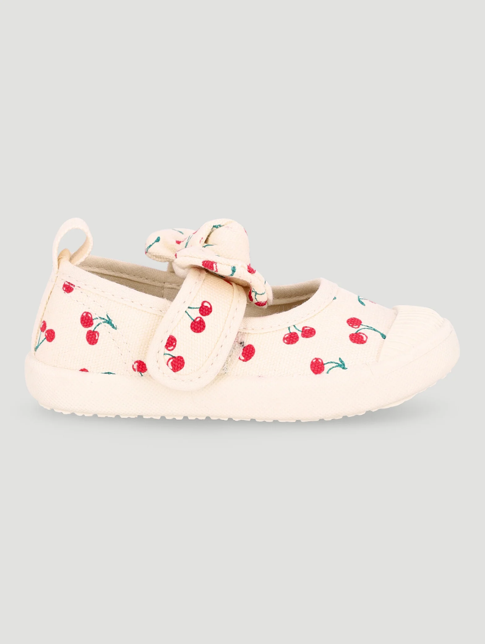 Pre-Girls Cherry Print Sneaker - Cream - Image 4