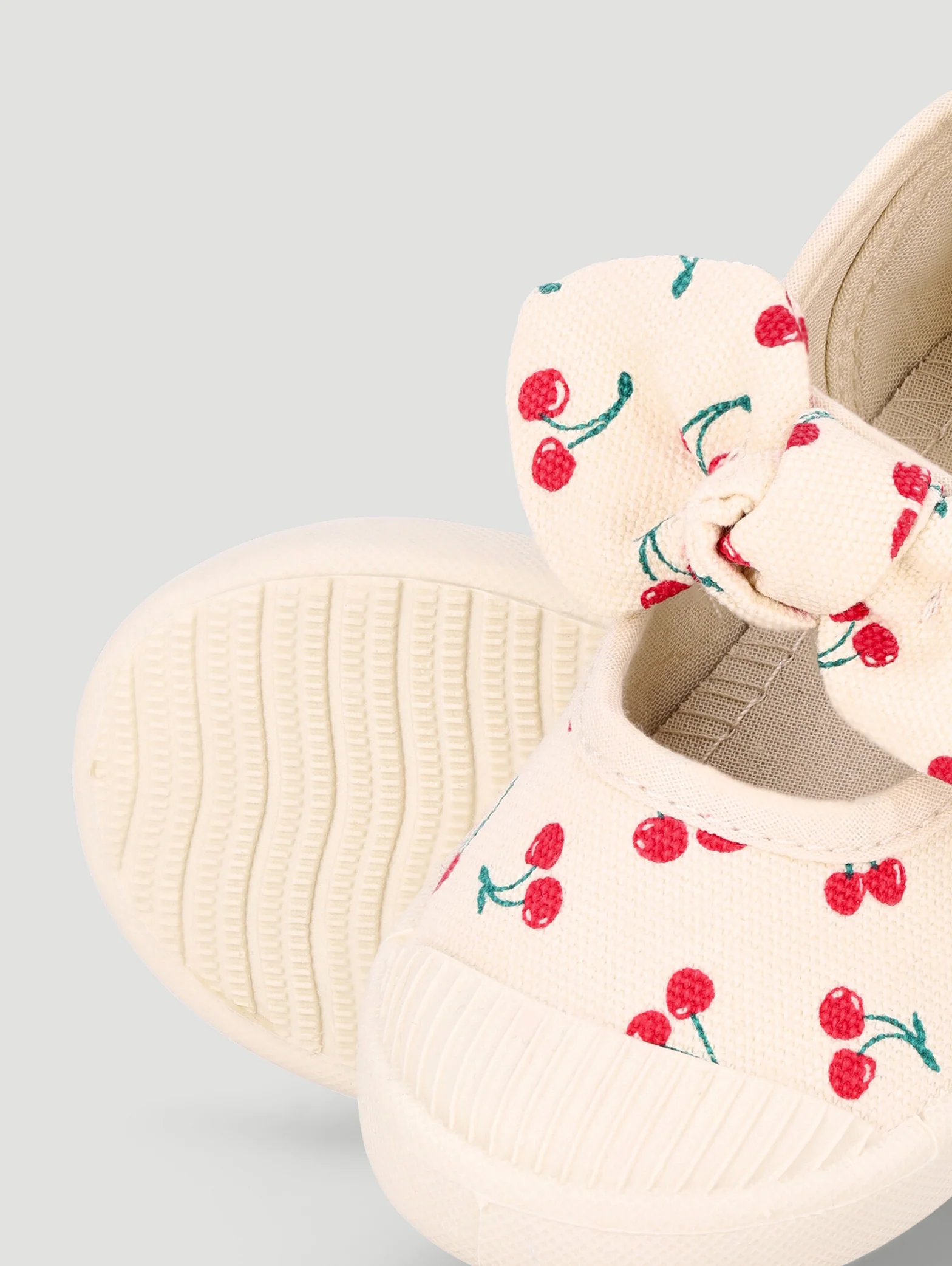 Pre-Girls Cherry Print Sneaker - Cream - Image 5