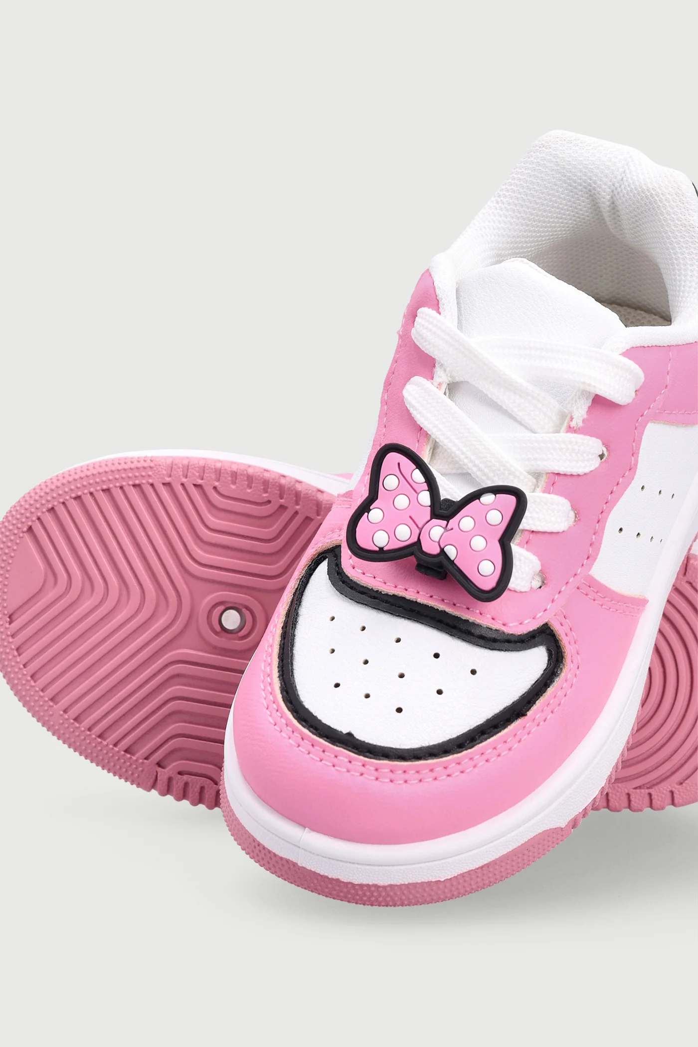 Pre-Girls Court Sneaker - Pink/Black - Image 2