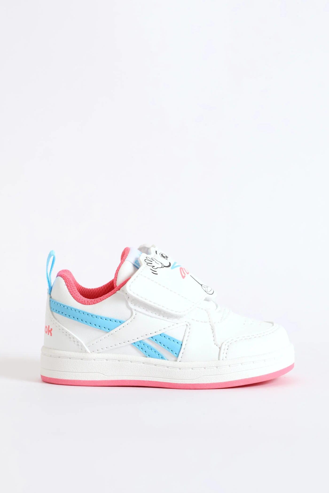 Pre-Girls Court Sneaker - White/Pink - Image 5