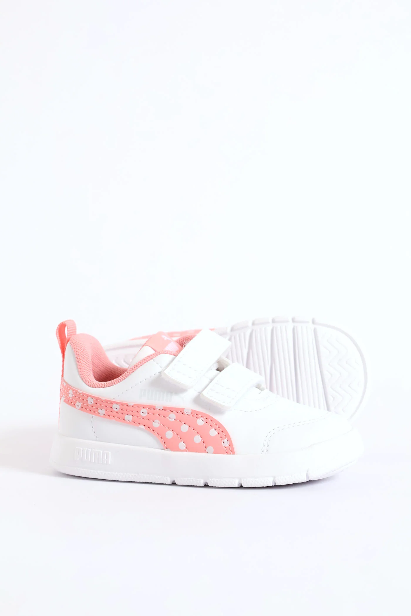 Pre-Girls Courtflex V3 Dotty V Sneaker - White/Pink - Image 6