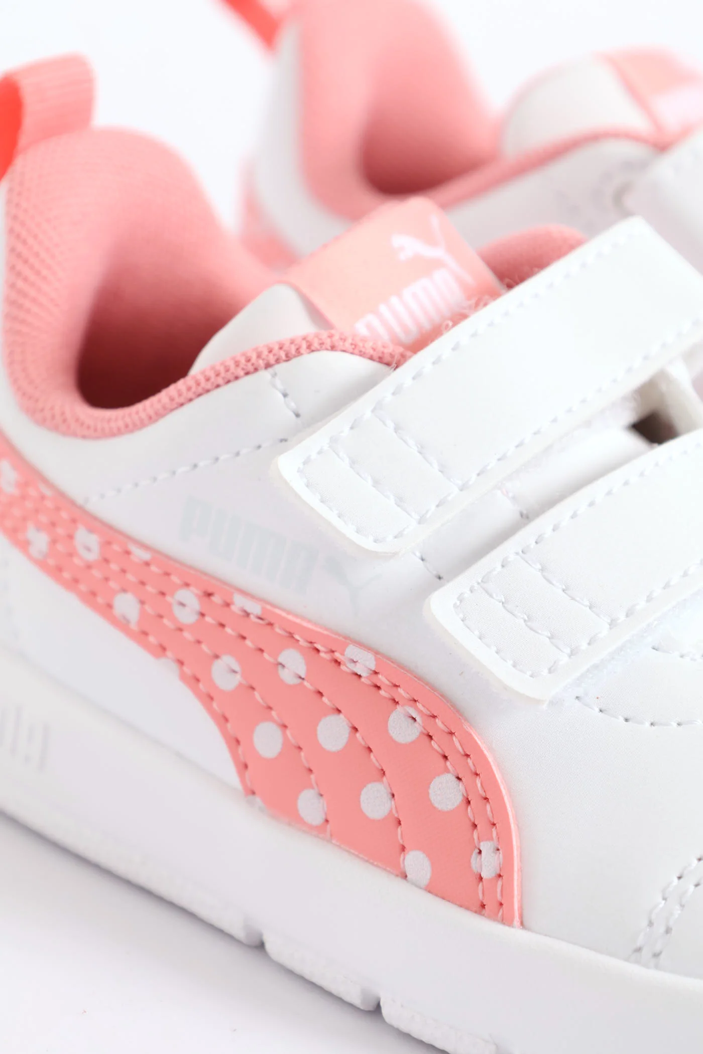 Pre-Girls Courtflex V3 Dotty V Sneaker - White/Pink - Image 7