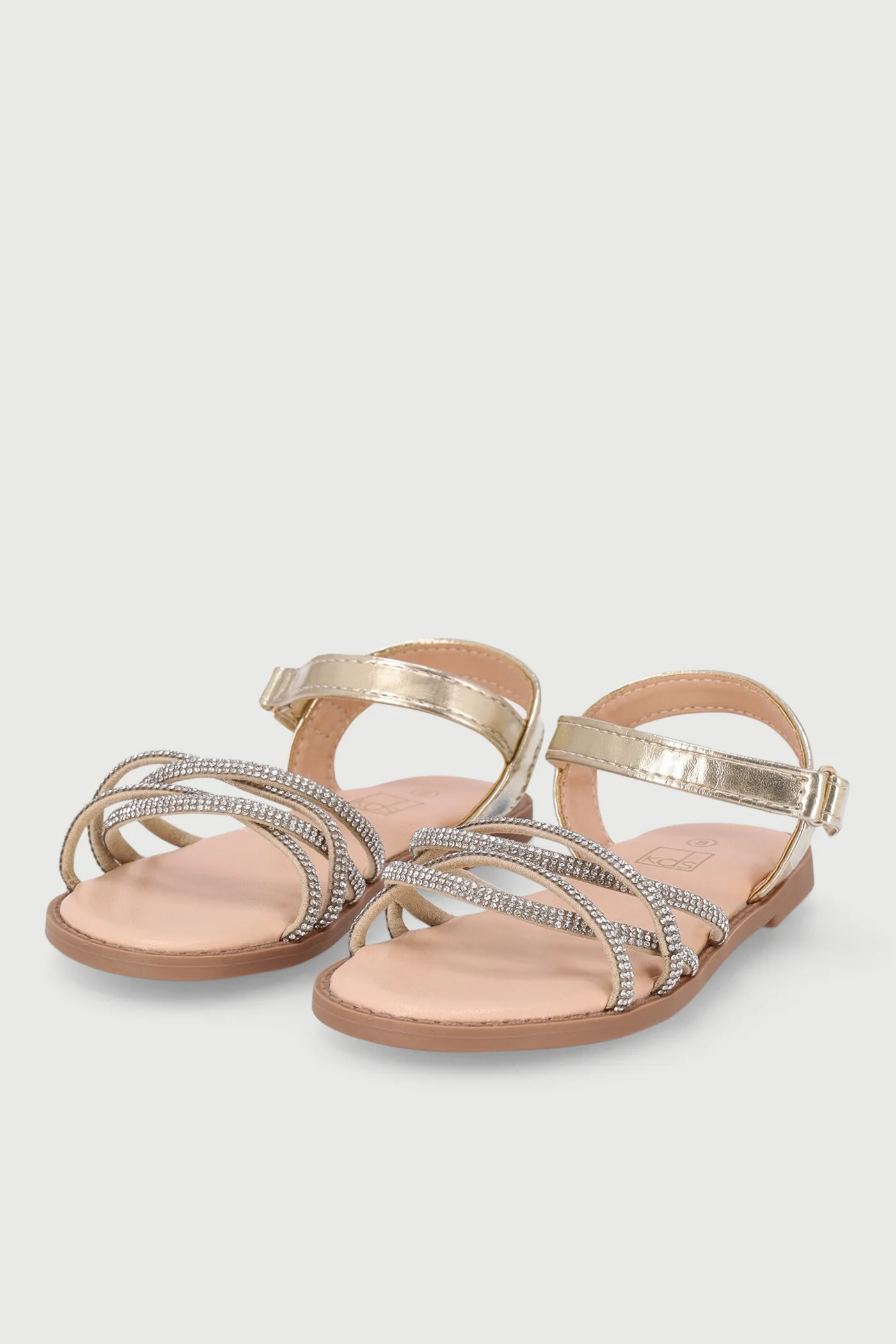 Pre-Girls Diamante Sandal - Gold - Image 3