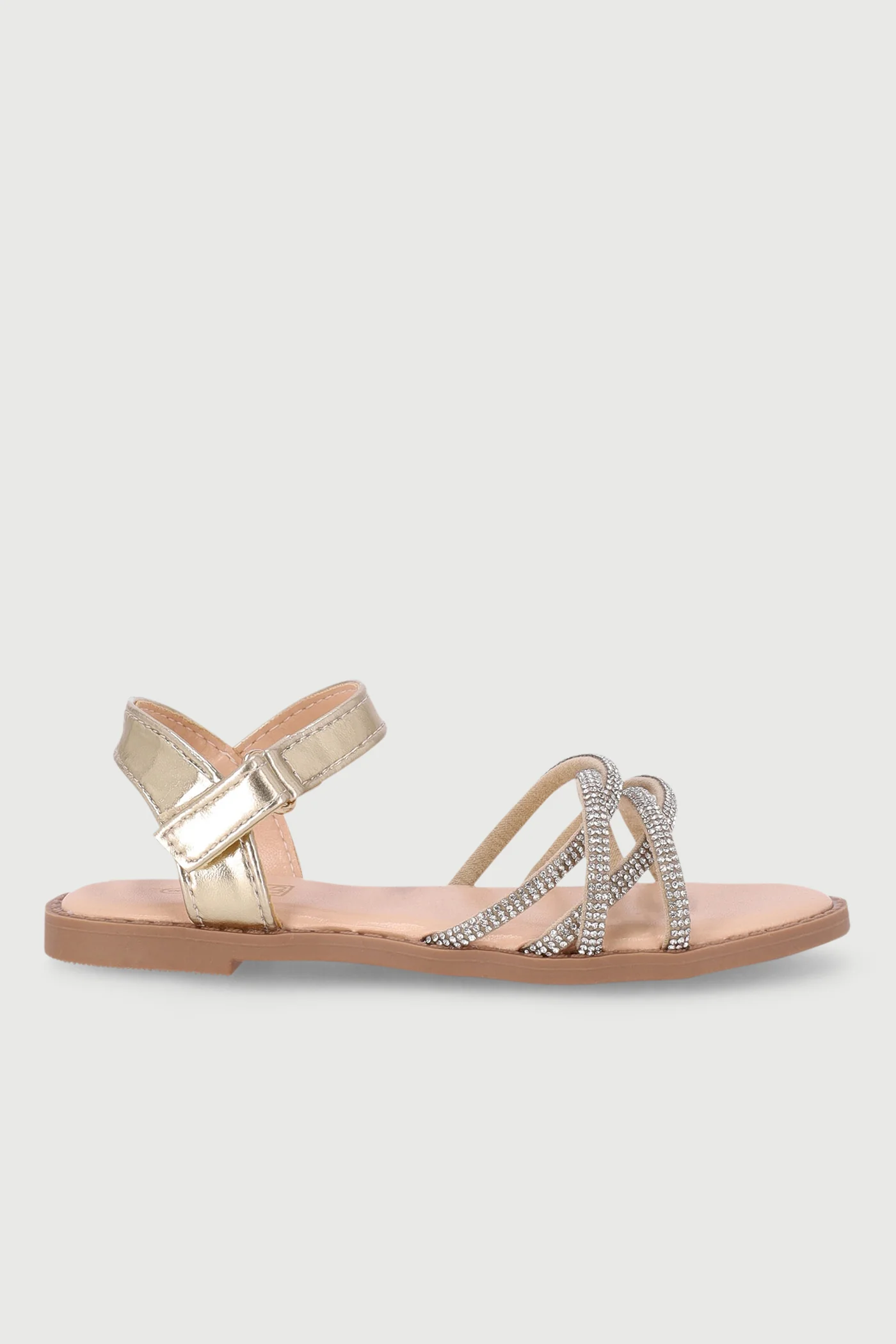 Pre-Girls Diamante Sandal - Gold - Image 4