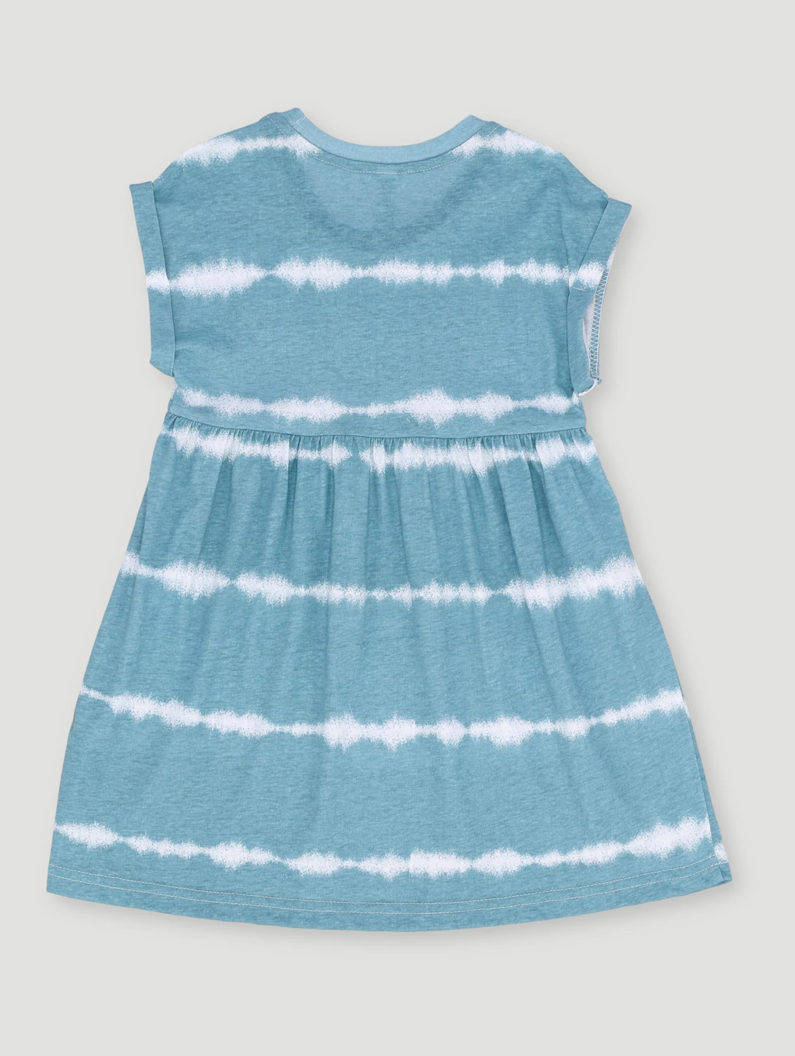Pre- Girls Drop Shoulder Tie- Dye Dress - Blue - Image 2