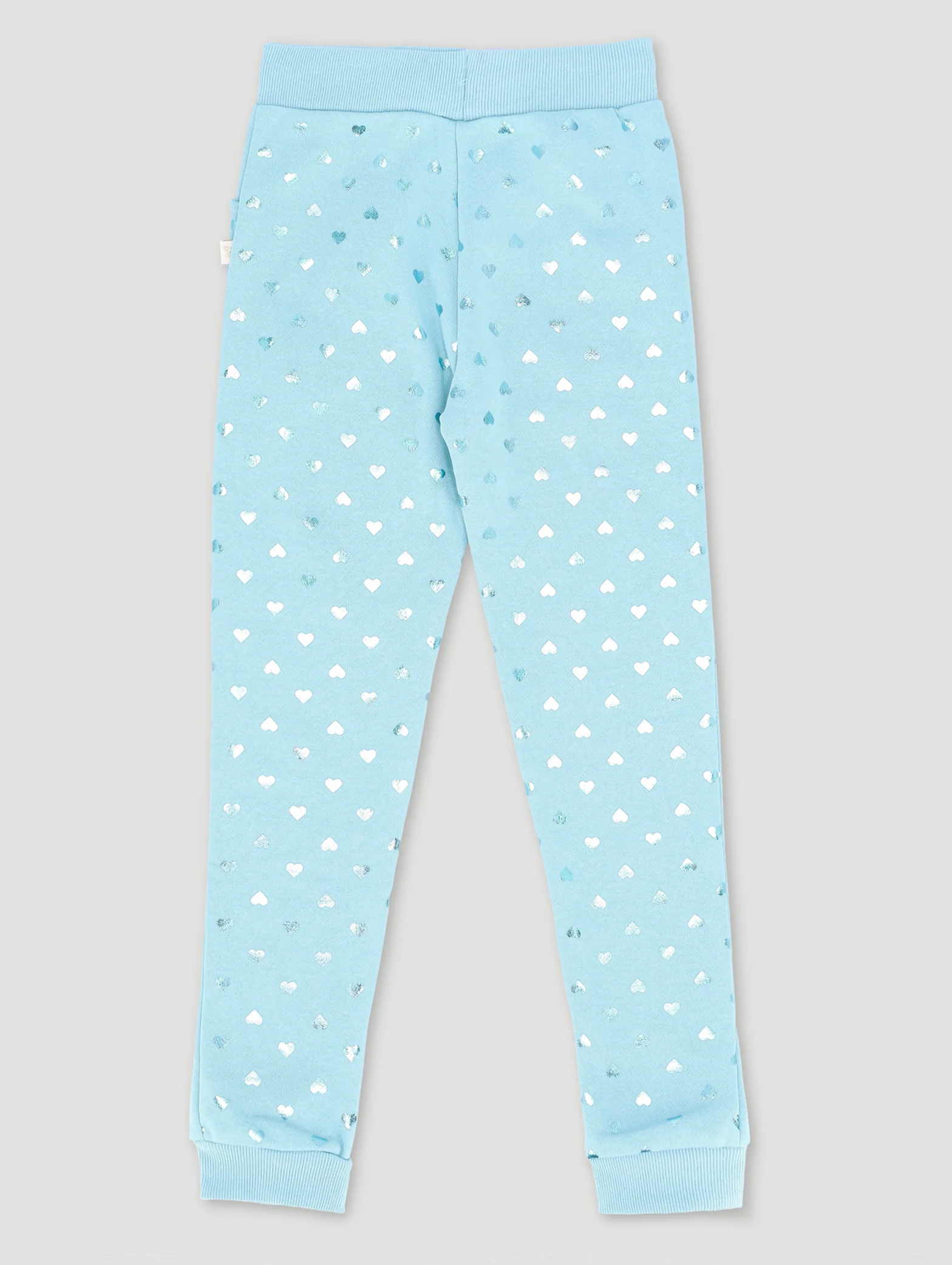 Pre-Girls Embossed Heart Track Pants - Light Blue - Image 4