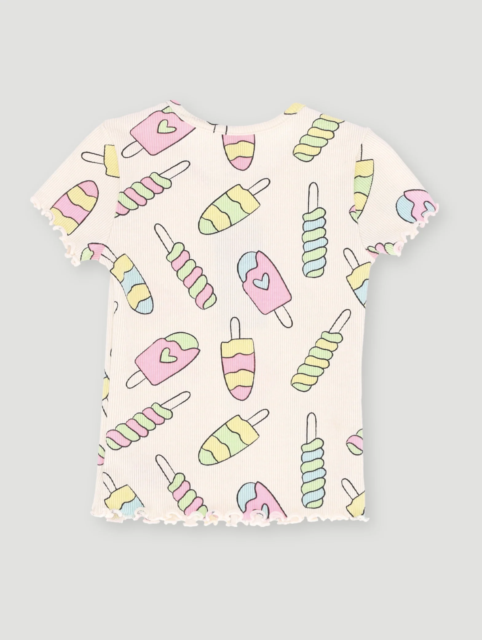 Pre- Girls Fashion Rib Tee - Lime - Image 2
