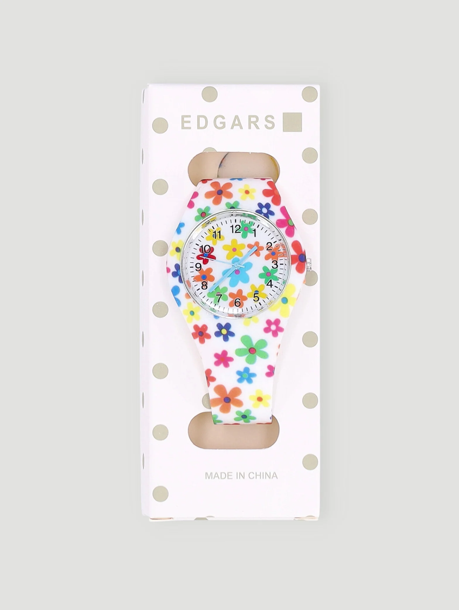 Pre-Girls Floral Analogue Printed Novelty Watch - White - Image 2