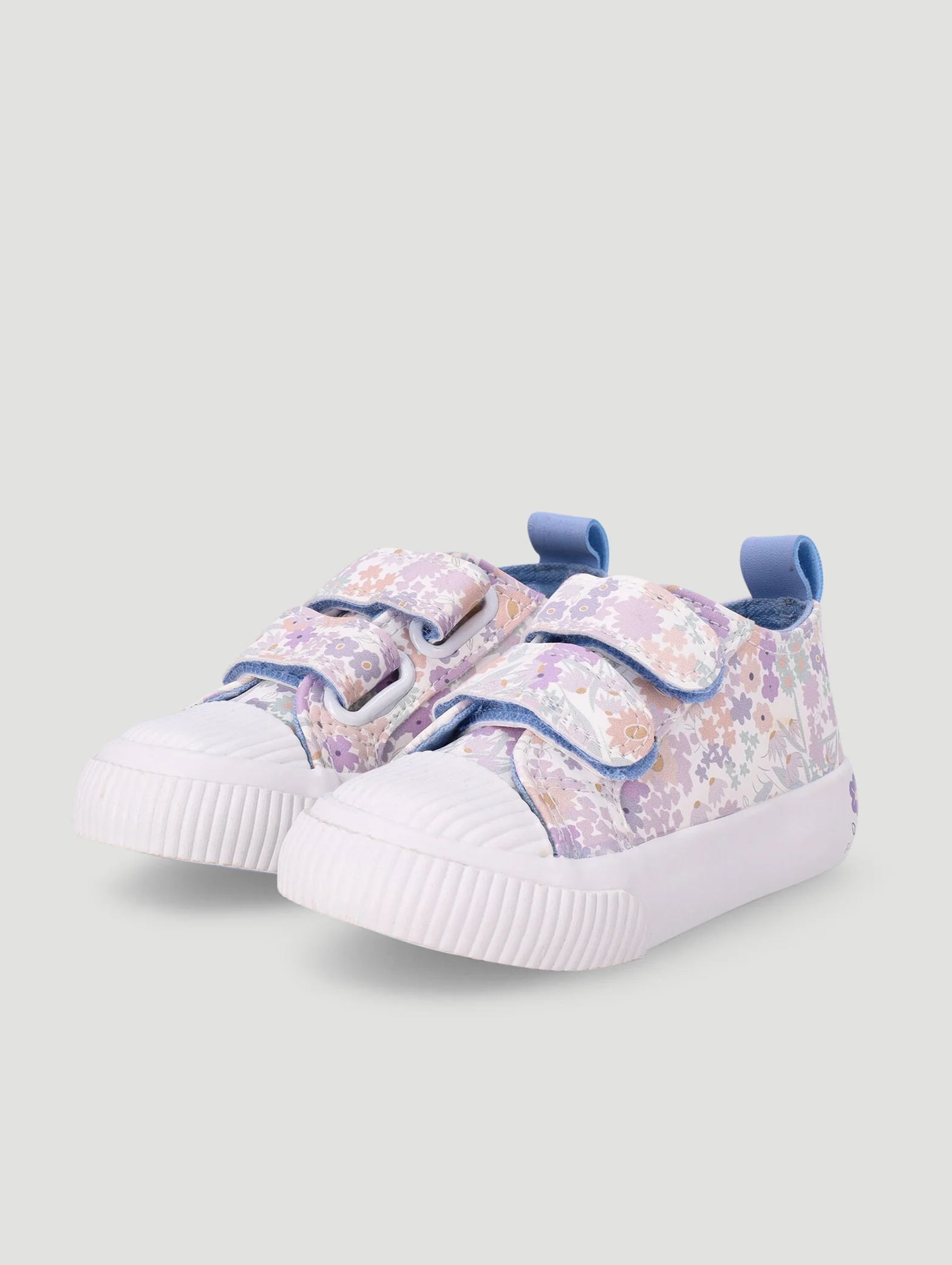 Pre-Girls Floral Print Vulcanised Sneaker - Lilac - Image 3