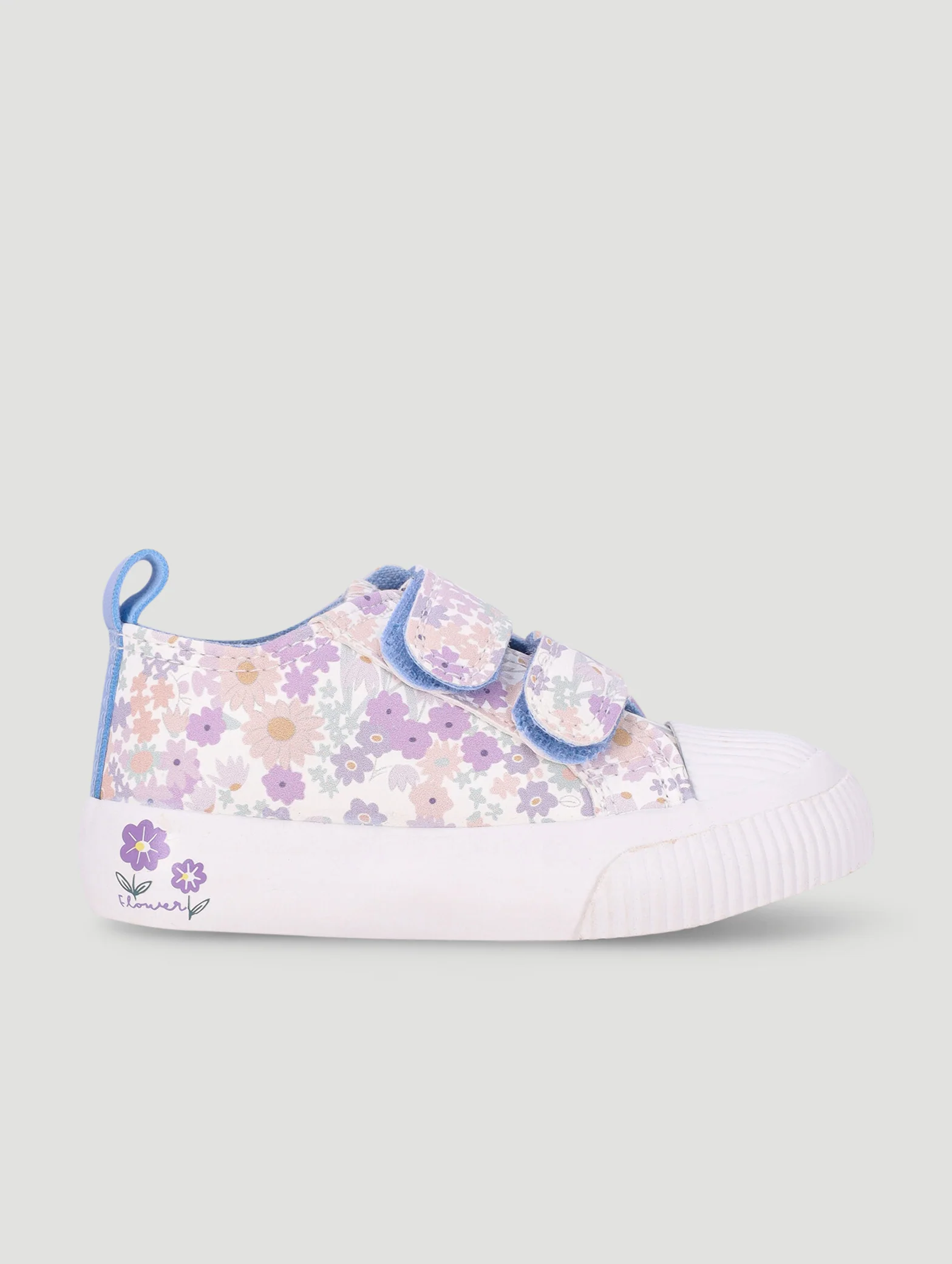 Pre-Girls Floral Print Vulcanised Sneaker - Lilac - Image 4