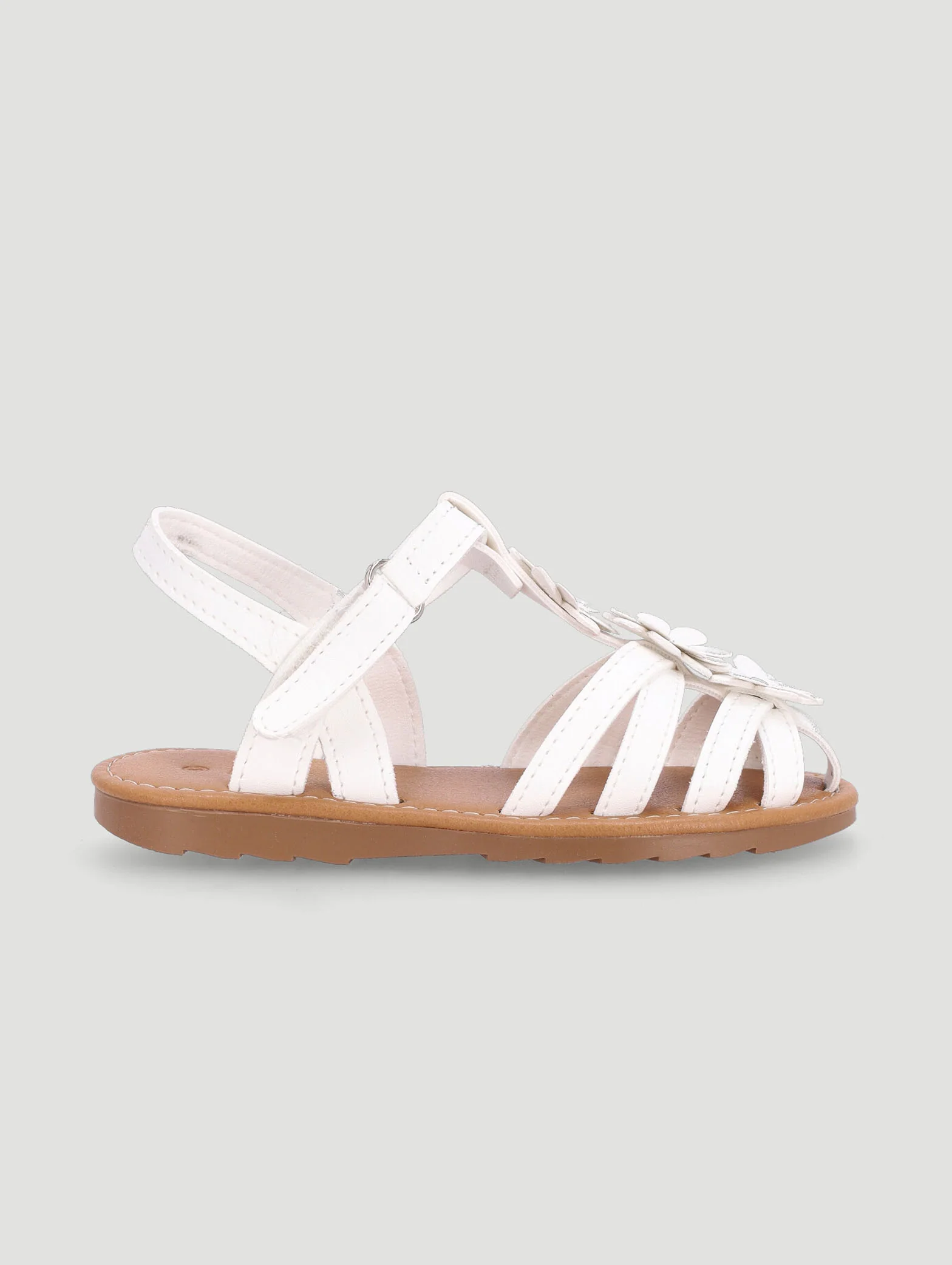 Pre-Girls Flower Caged Sandal - White - Image 2